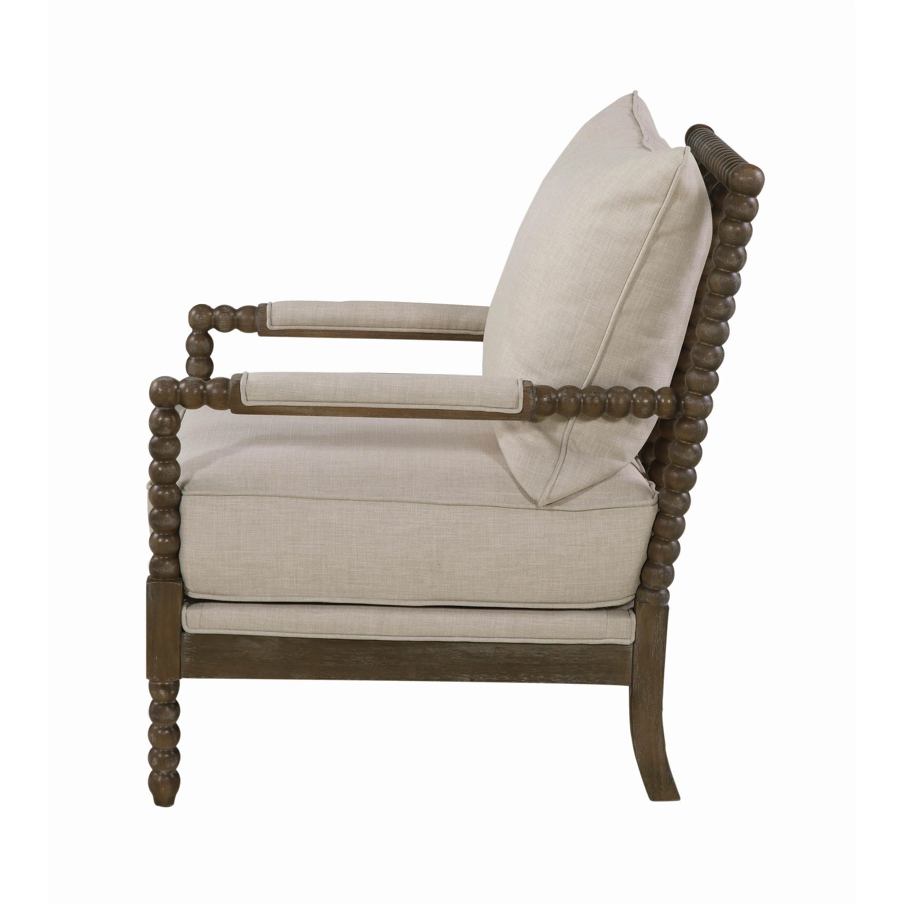 Coaster Furniture Blanchett 905362 Upholstered Bobbin Accent Chair - Beige and Natural - Image 3
