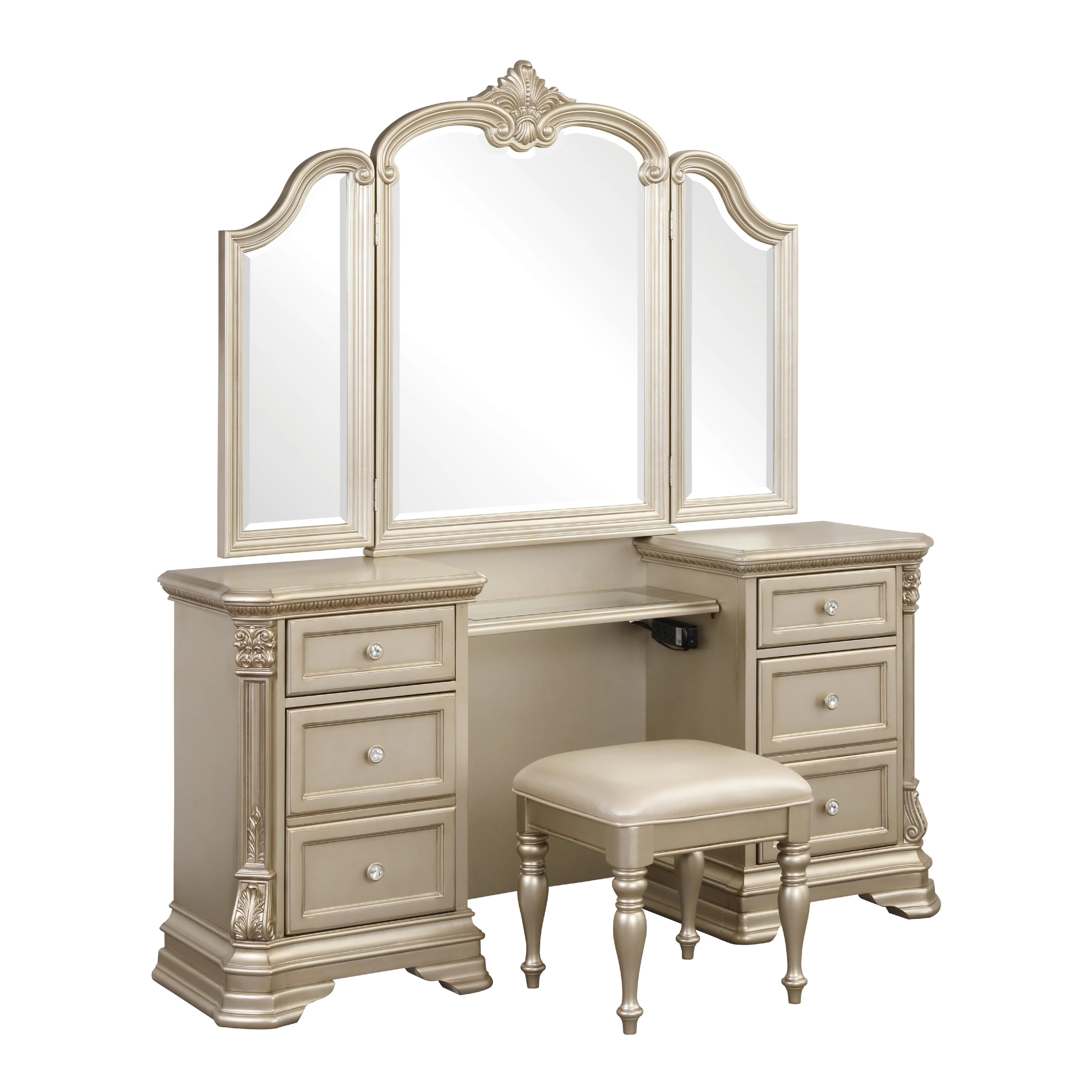 Homelegance Antoinetta 6-Drawer Vanity Set 1919NC-15* - Image 2