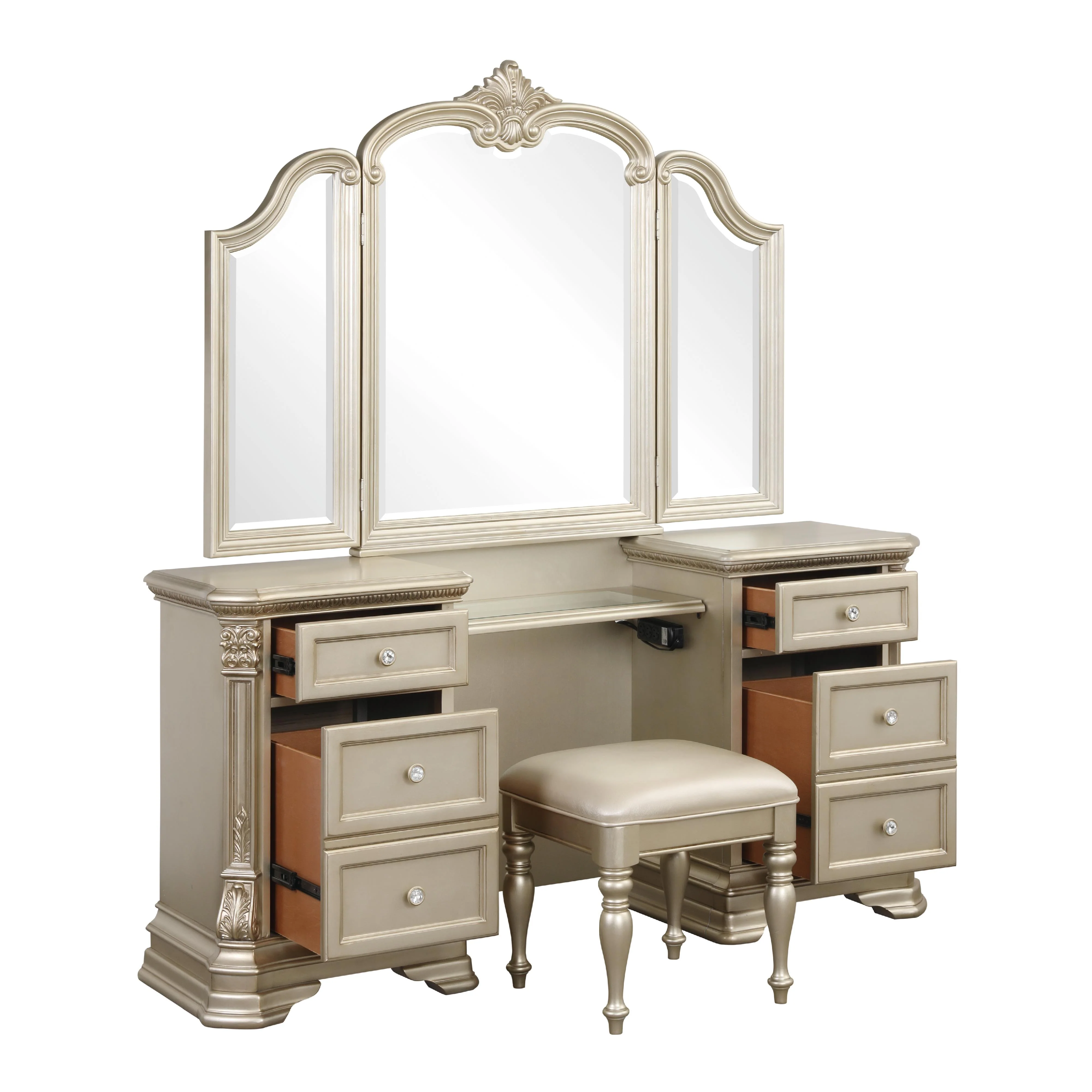 Homelegance Antoinetta 6-Drawer Vanity Set 1919NC-15* - Image 3