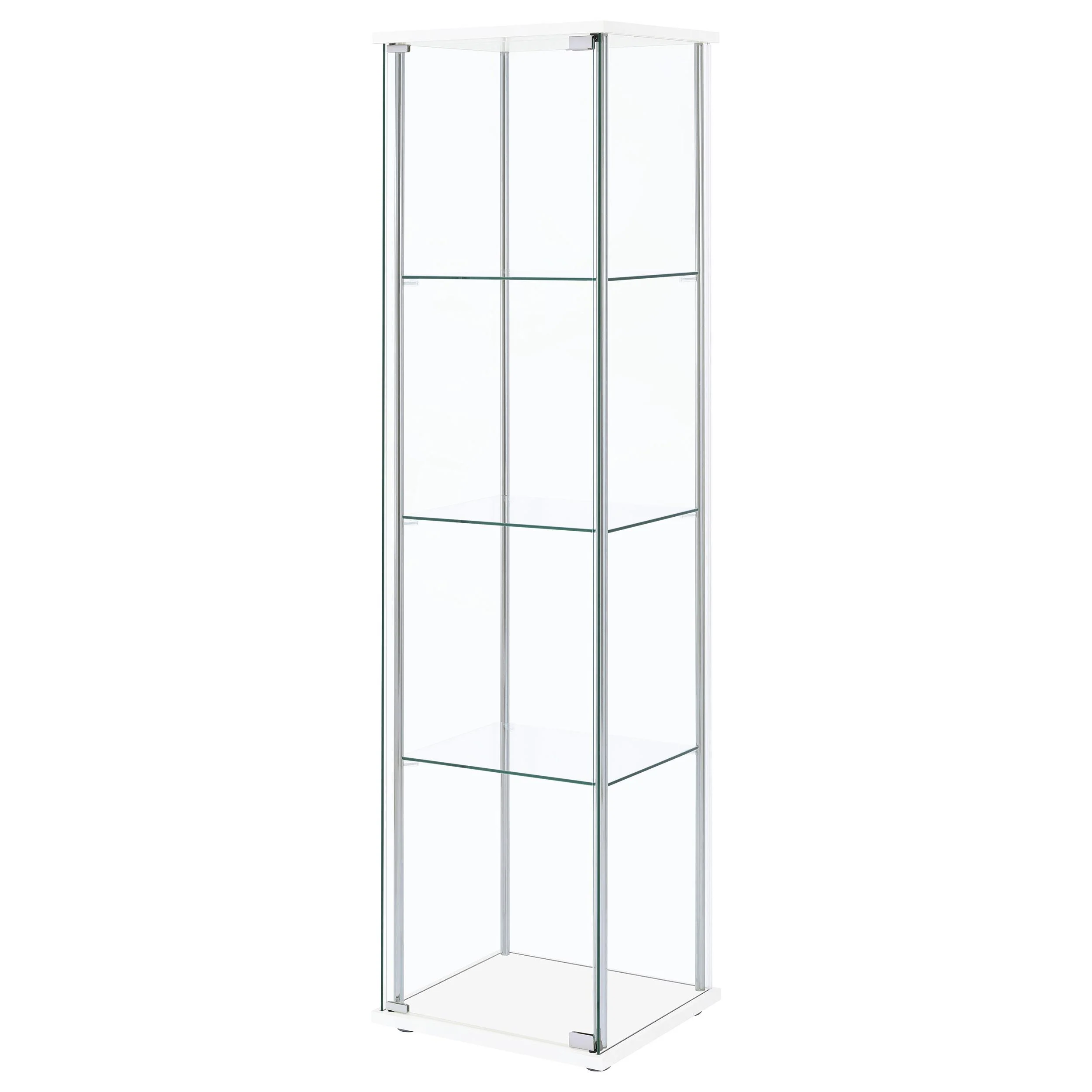 Coaster Furniture Bellatrix 951072 4-shelf Clear Glass Curio Cabinet - White - Image 3
