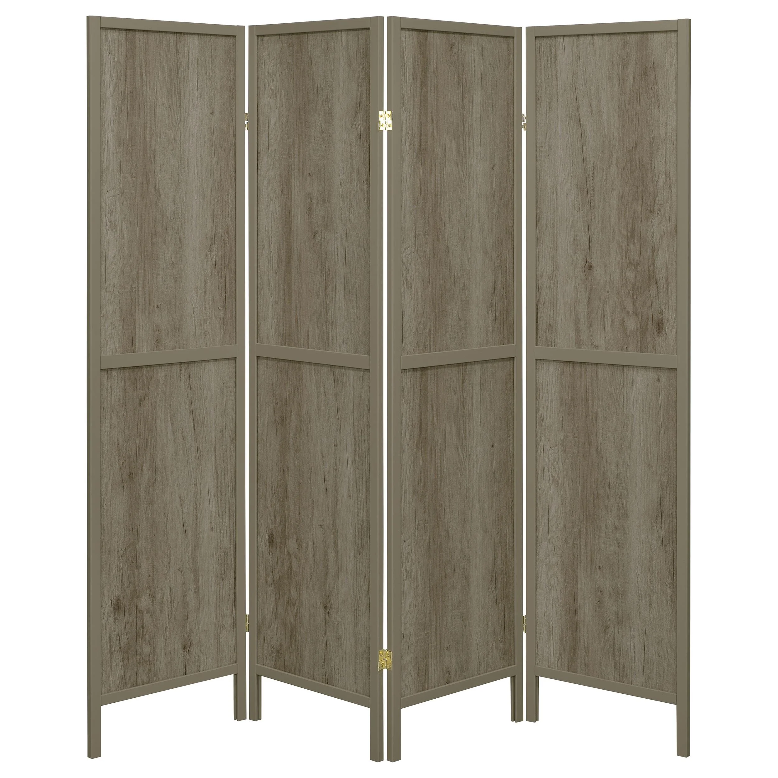 Coaster Furniture Deepika 961415 4-Panel Room Divider Folding Screen - Grey Driftwood - Image 3