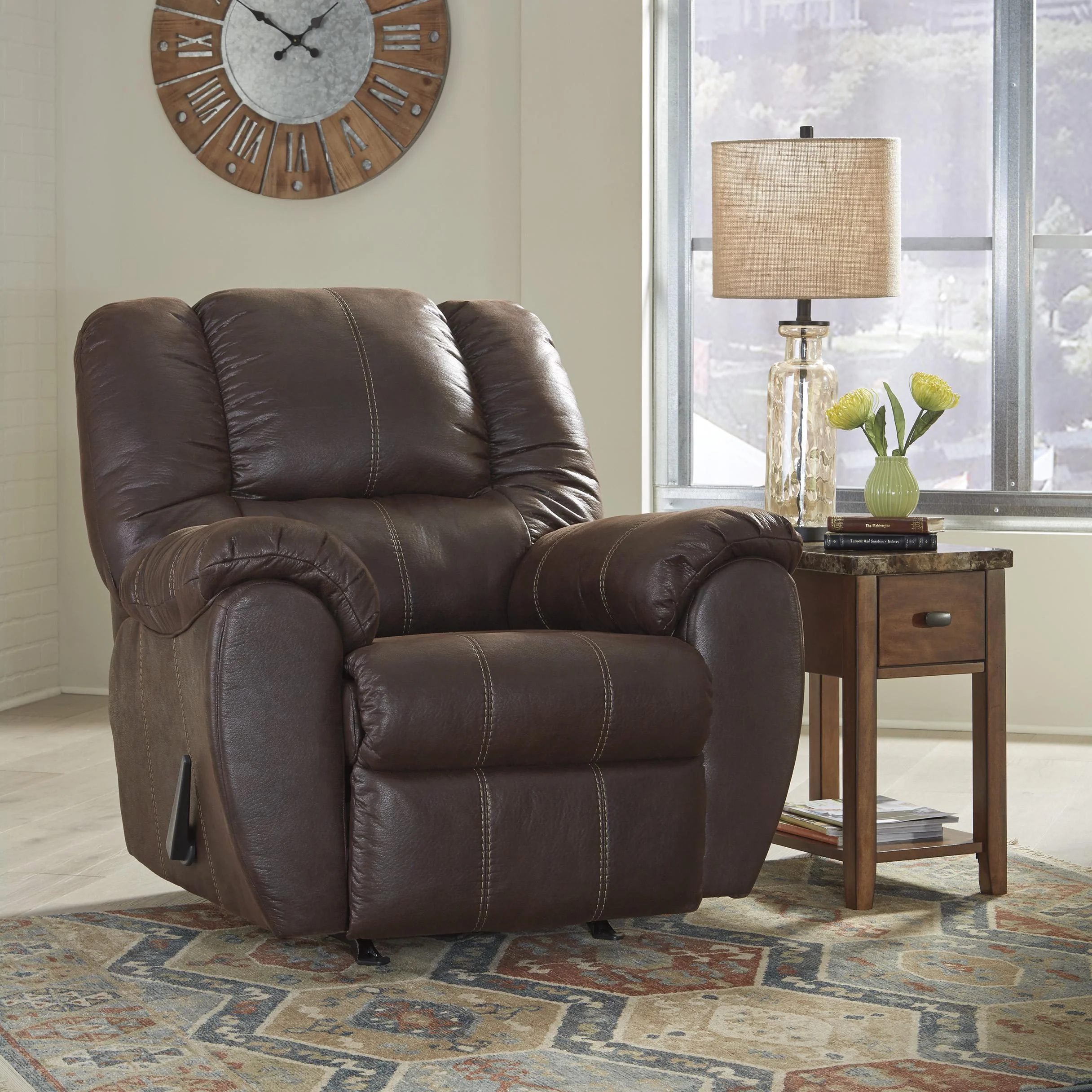 Signature Design by Ashley McGann Rocker Leather Look Recliner 1030125 - Image 3