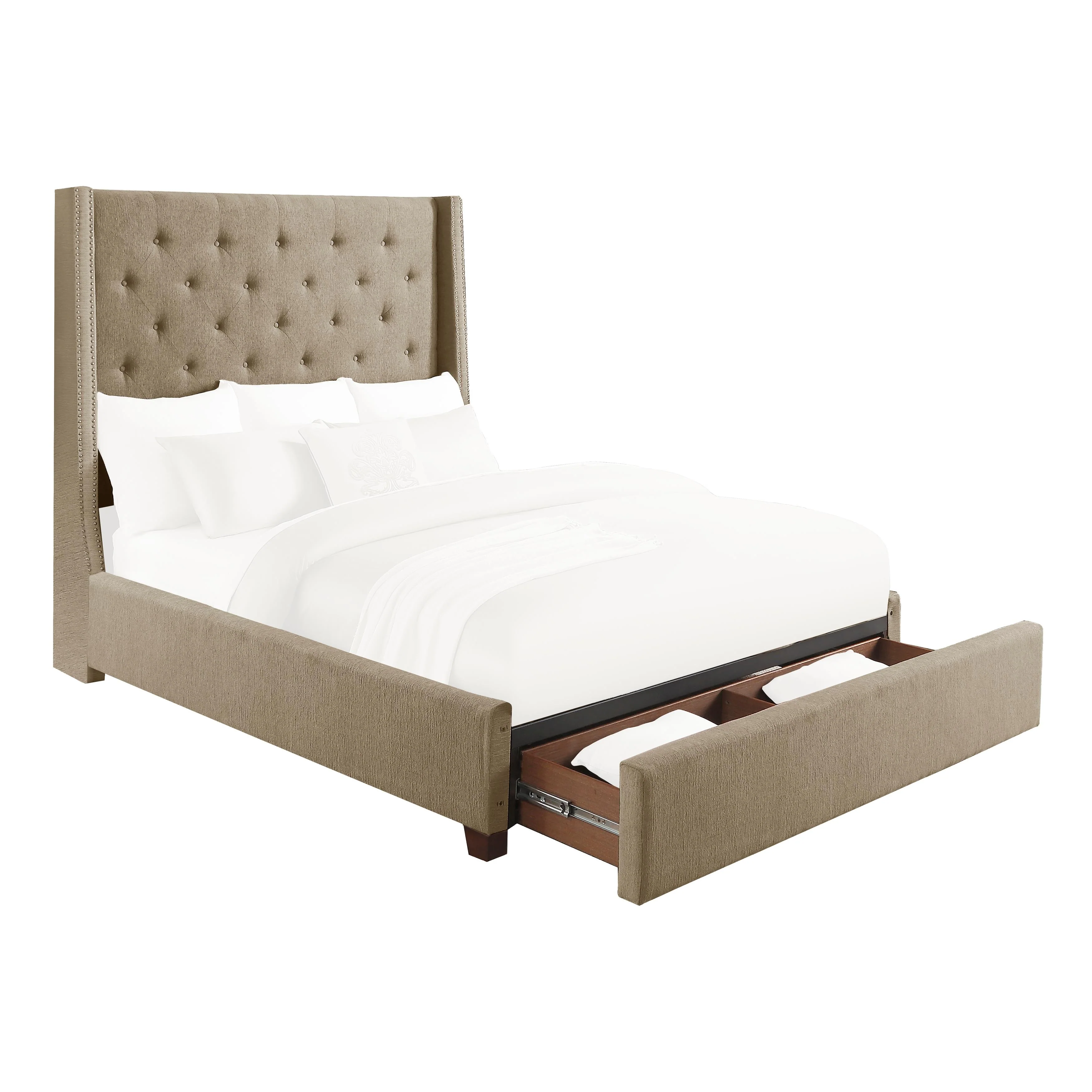 Homelegance Fairborn 5877KBR-1EKDW* Eastern King Platform Bed with Storage Footboard - Image 1