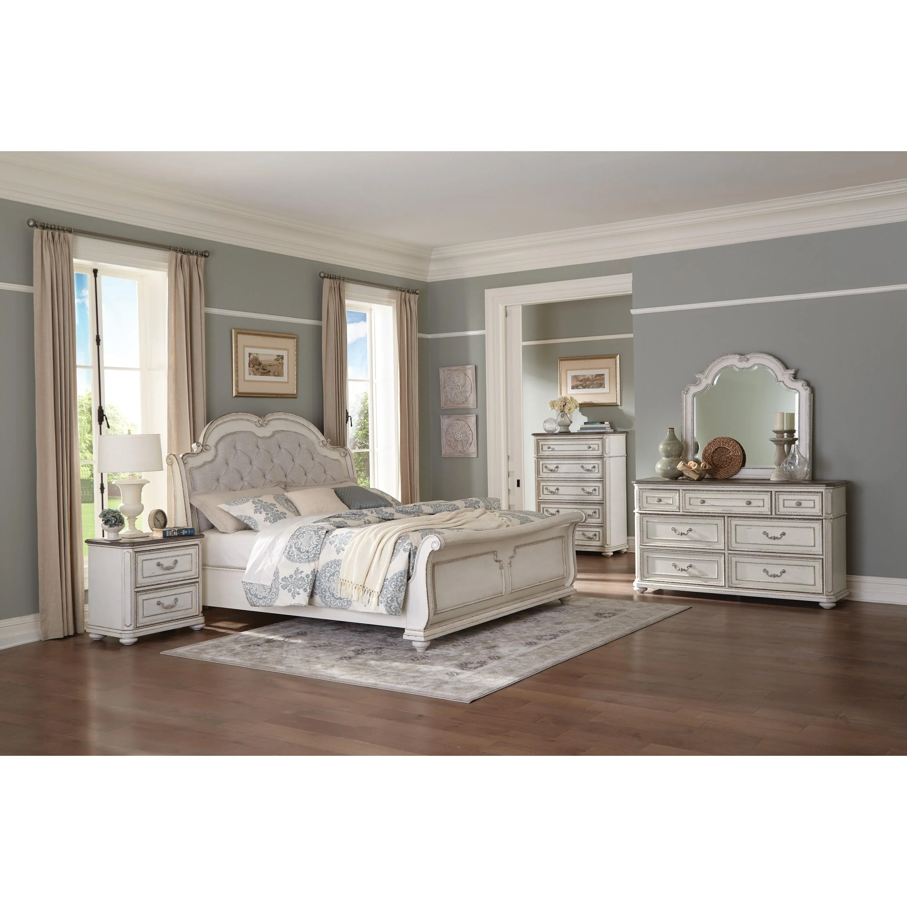 Homelegance Willowick Queen Upholstered Sleigh Bed 1614SL-1/1614SL-2/1614SL-3 - Image 3