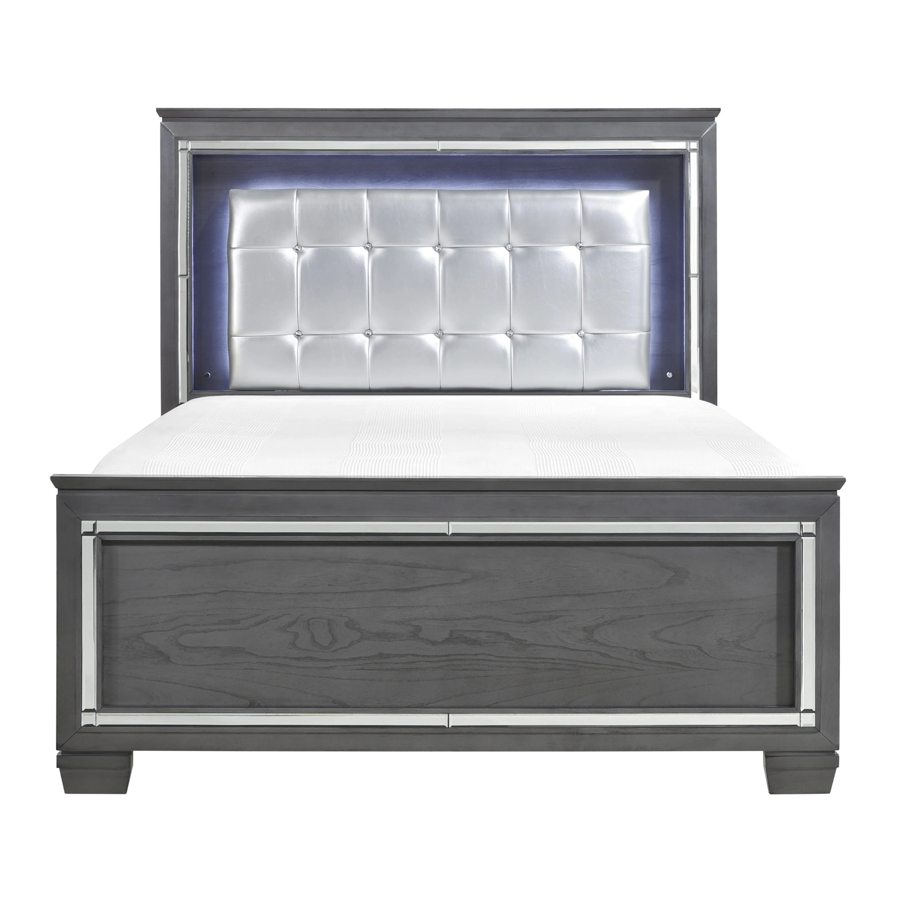 Homelegance Allura Full Upholstered Panel Bed 1916FGY-1* - Image 1