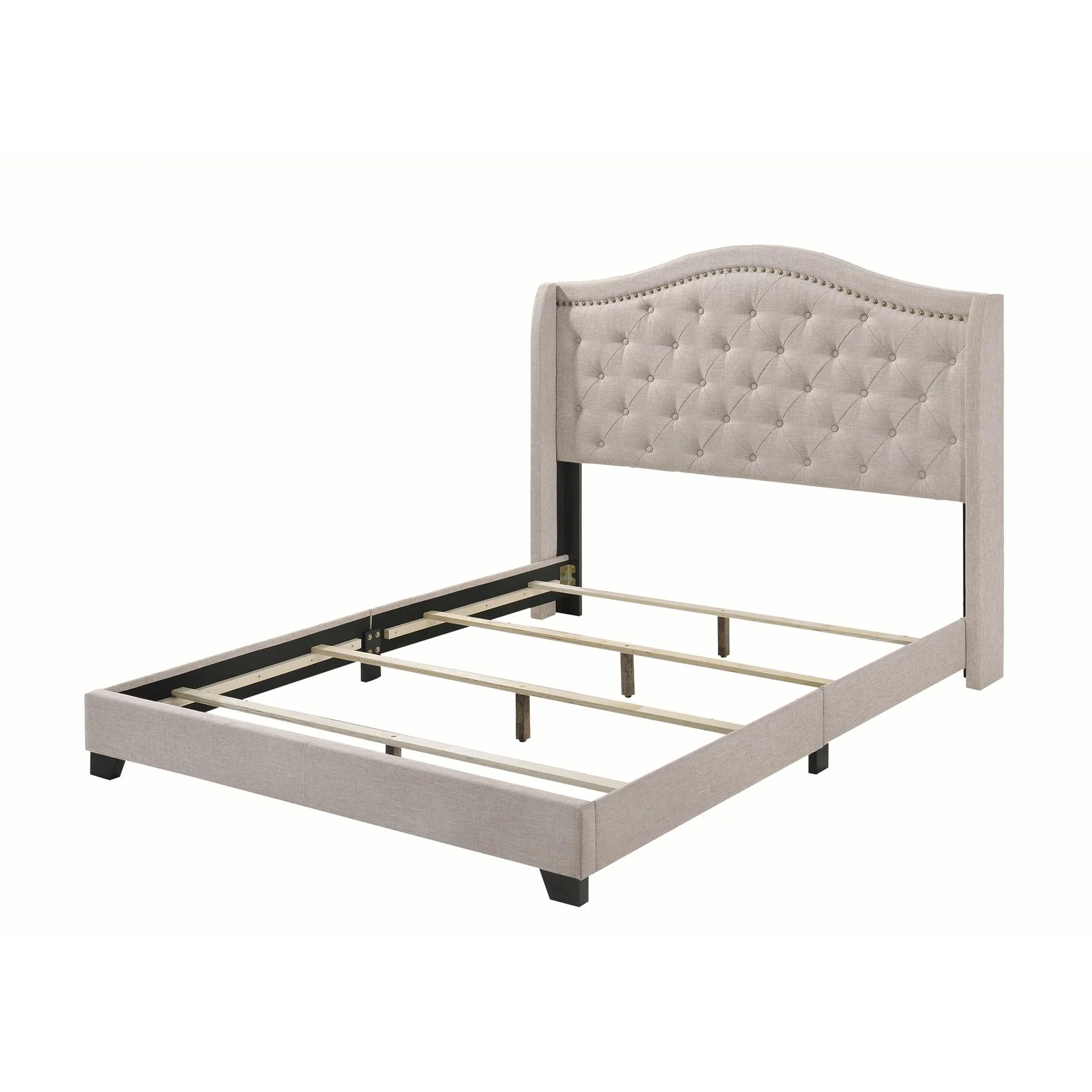 Coaster Furniture Sonoma 310073Q Upholstered Queen Wingback Bed - Beige - Image 2
