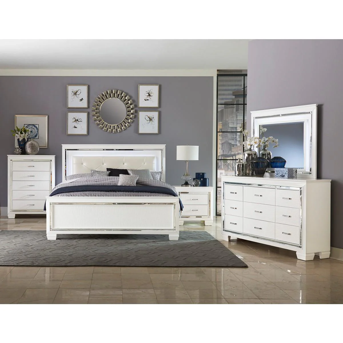 Homelegance Allura 1916W-1* Queen Bed, LED Lighting - Image 3