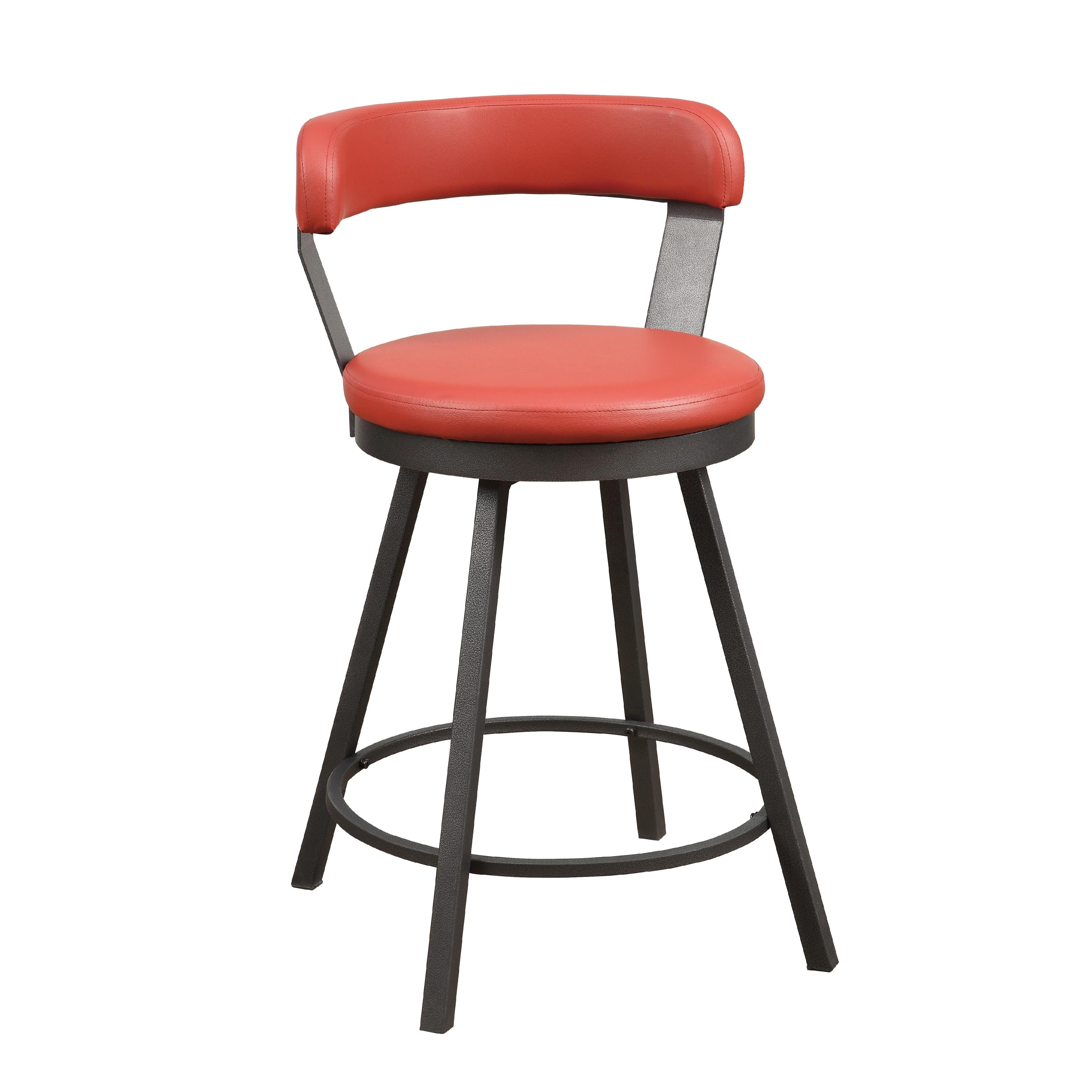 Homelegance Appert 5566-24RD Swivel Counter Height Chair, Red - Image 2