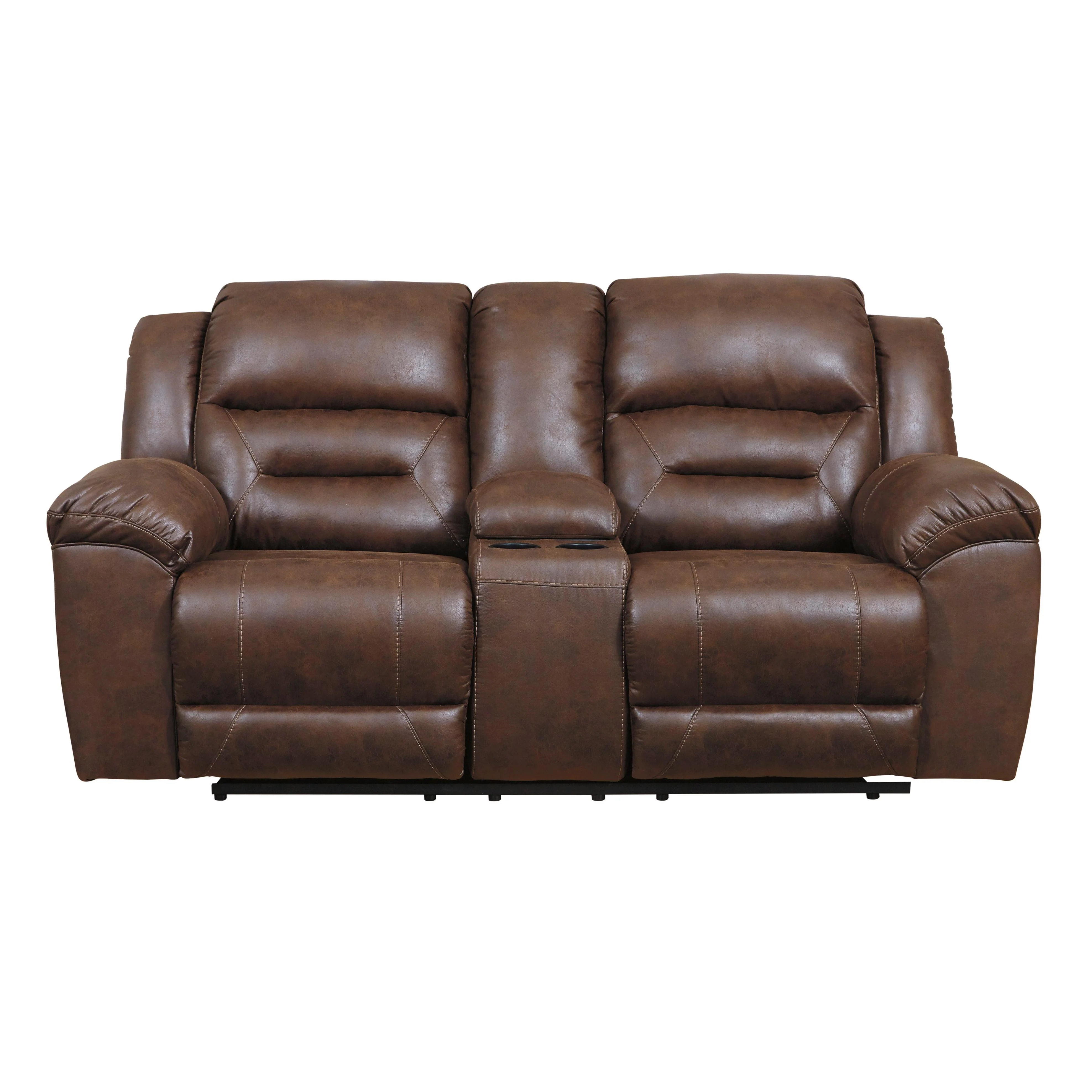 Signature Design by Ashley Stoneland Power Reclining Leather Look Loveseat with Console 3990496 - Image 1