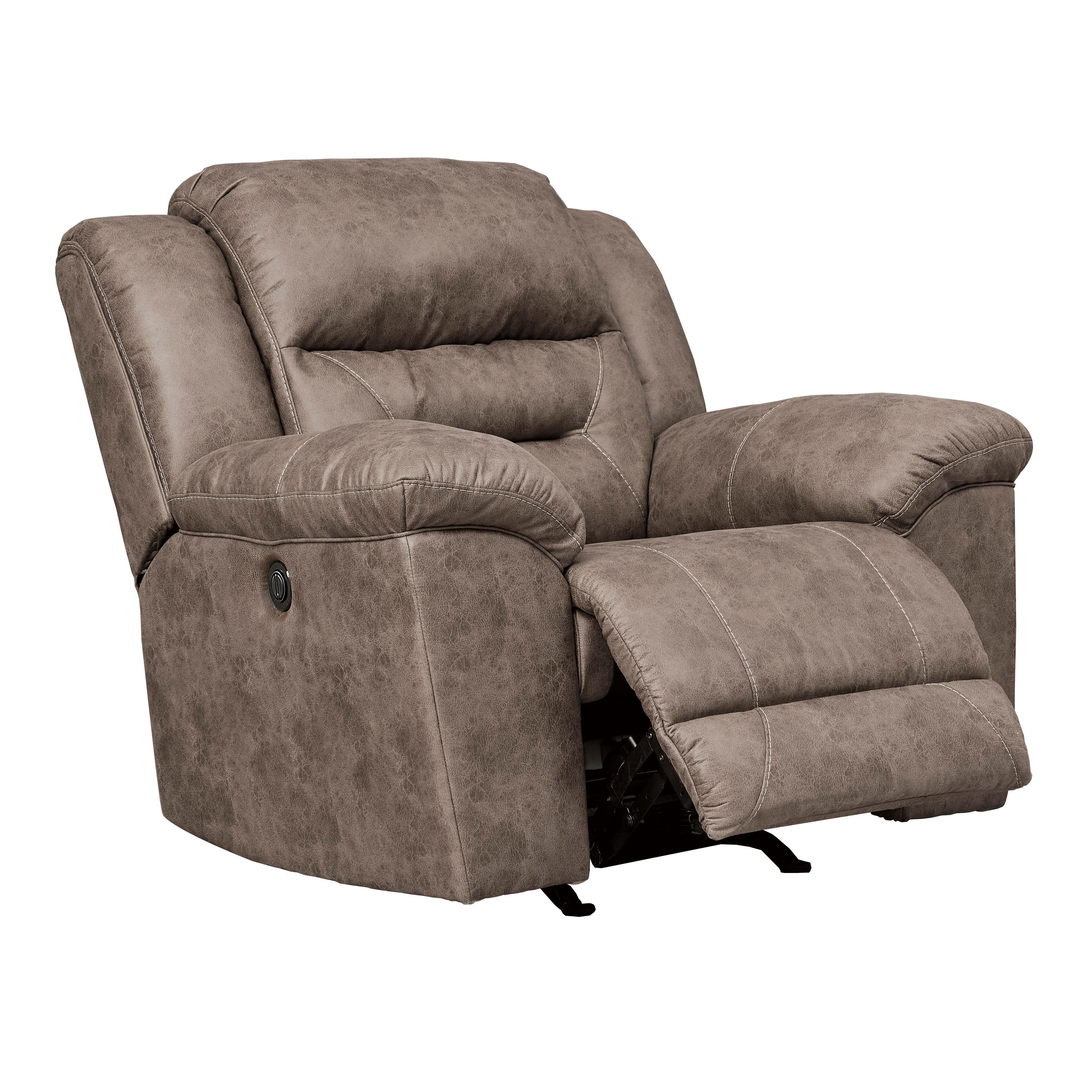 Signature Design by Ashley Stoneland Power Rocker Leather Look Recliner 3990598 - Image 3