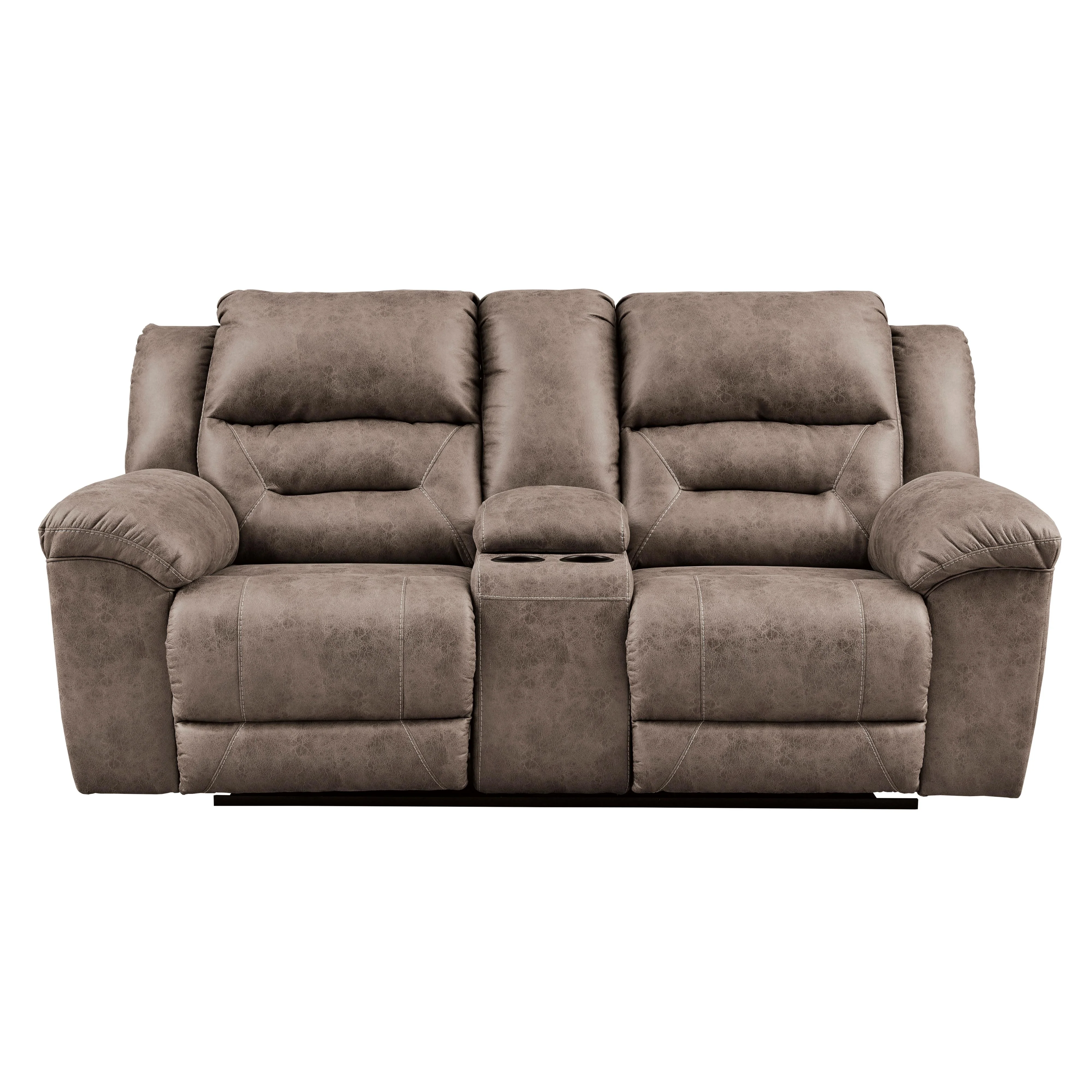 Signature Design by Ashley Stoneland Reclining Leather Look Loveseat with Console 3990594 - Image 1