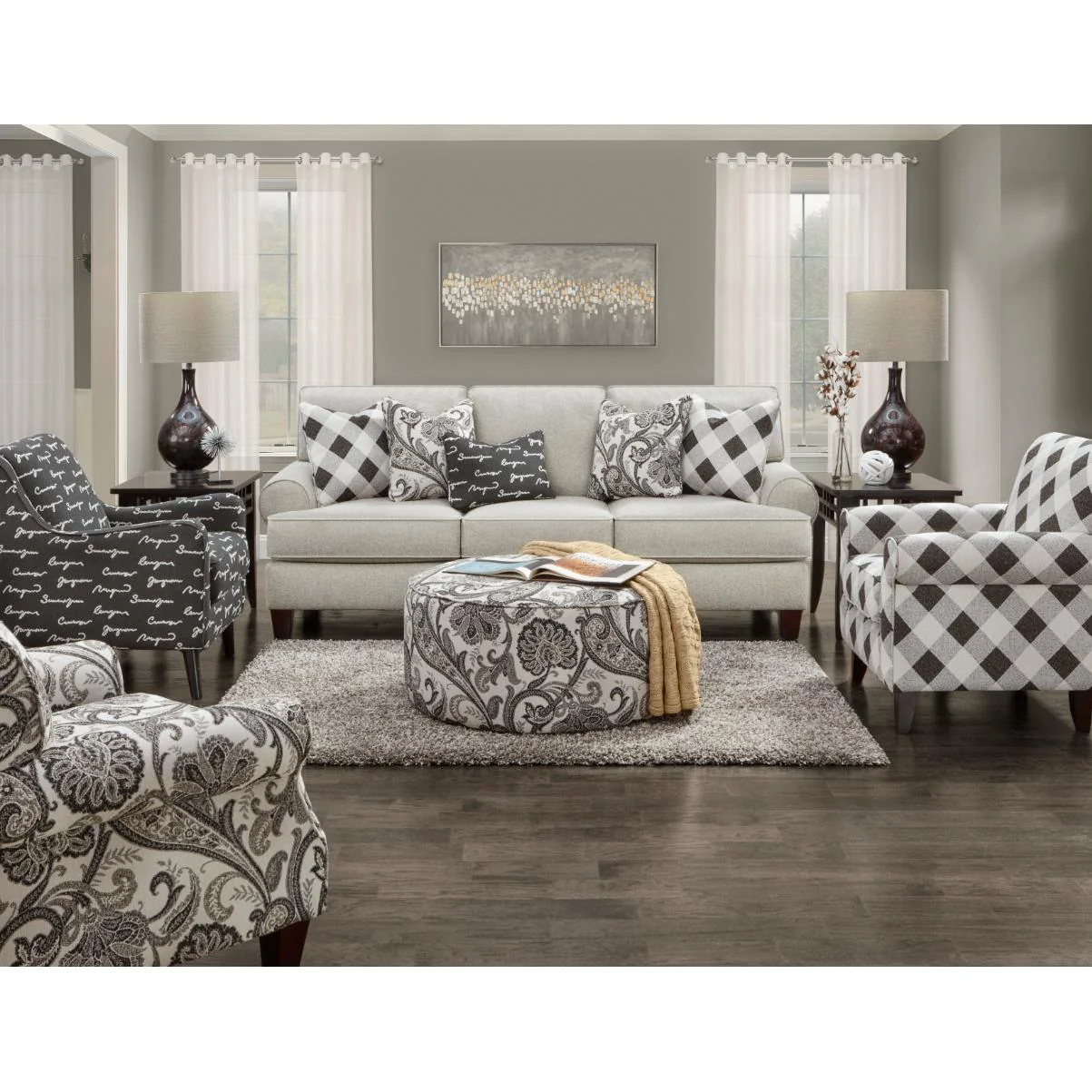 Fusion Furniture Stationary Fabric Accent Chair 240 POETRY IRON - Image 2
