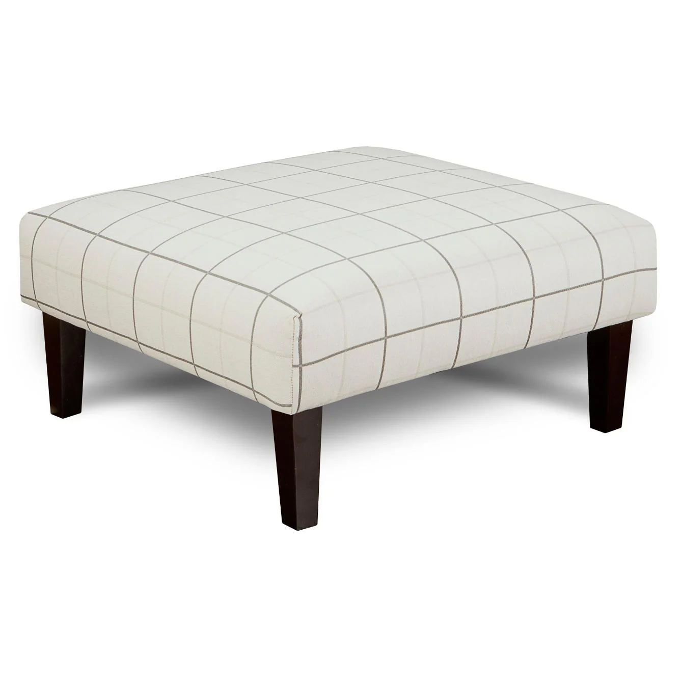 Fusion Furniture Fabric Ottoman 159WINDOWPANE CHALK - Image 1