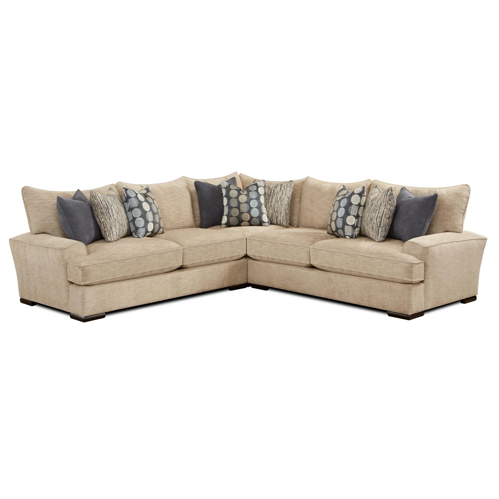 Fusion Furniture Fabric 3 pc Sectional 2000 HANDWOVEN LINEN/2001 HANDWOVEN LINEN/2005 HANDWOVEN LINEN - Image 1