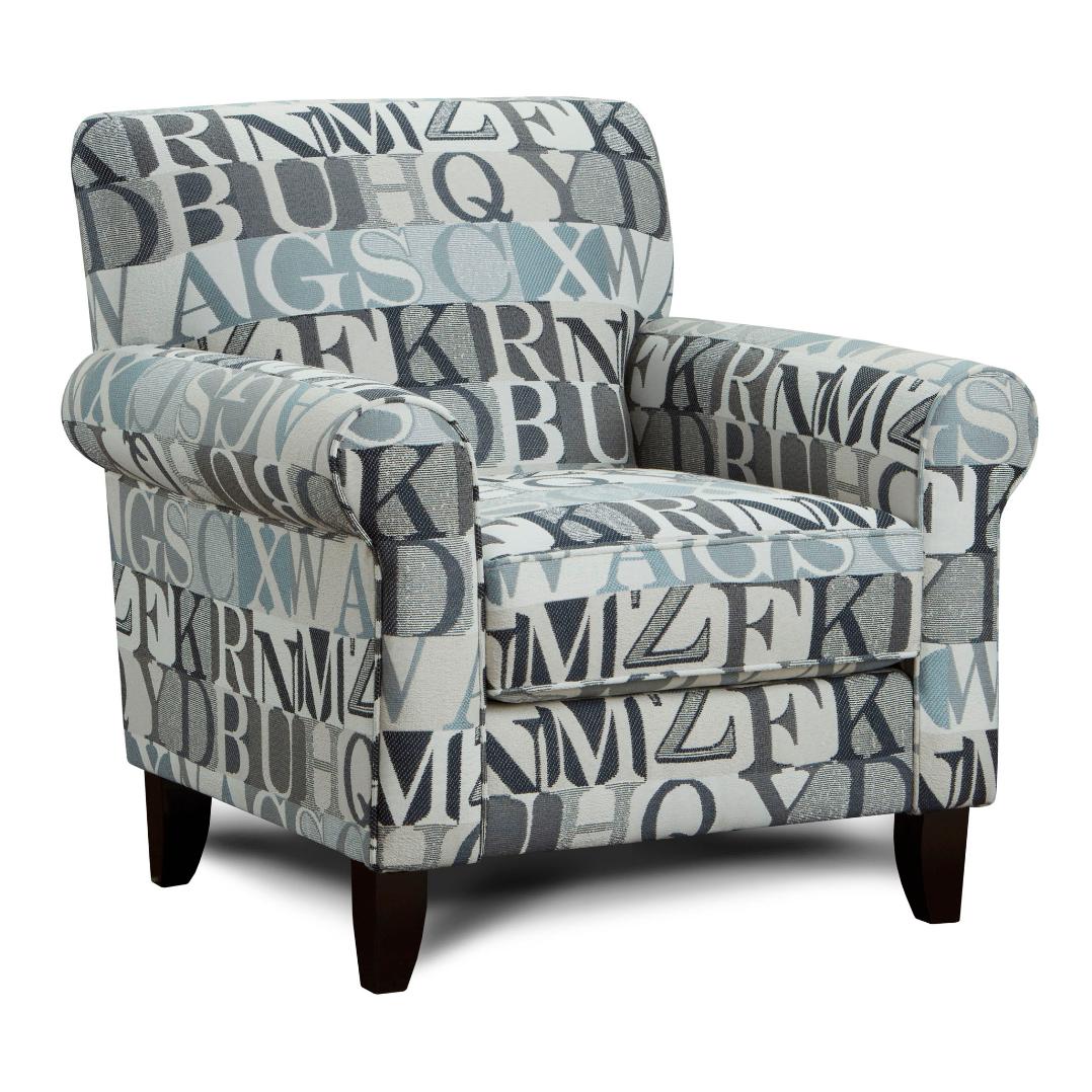 Fusion Furniture Stationary Fabric Accent Chair 502 ANECDOTE BLUE - Image 1