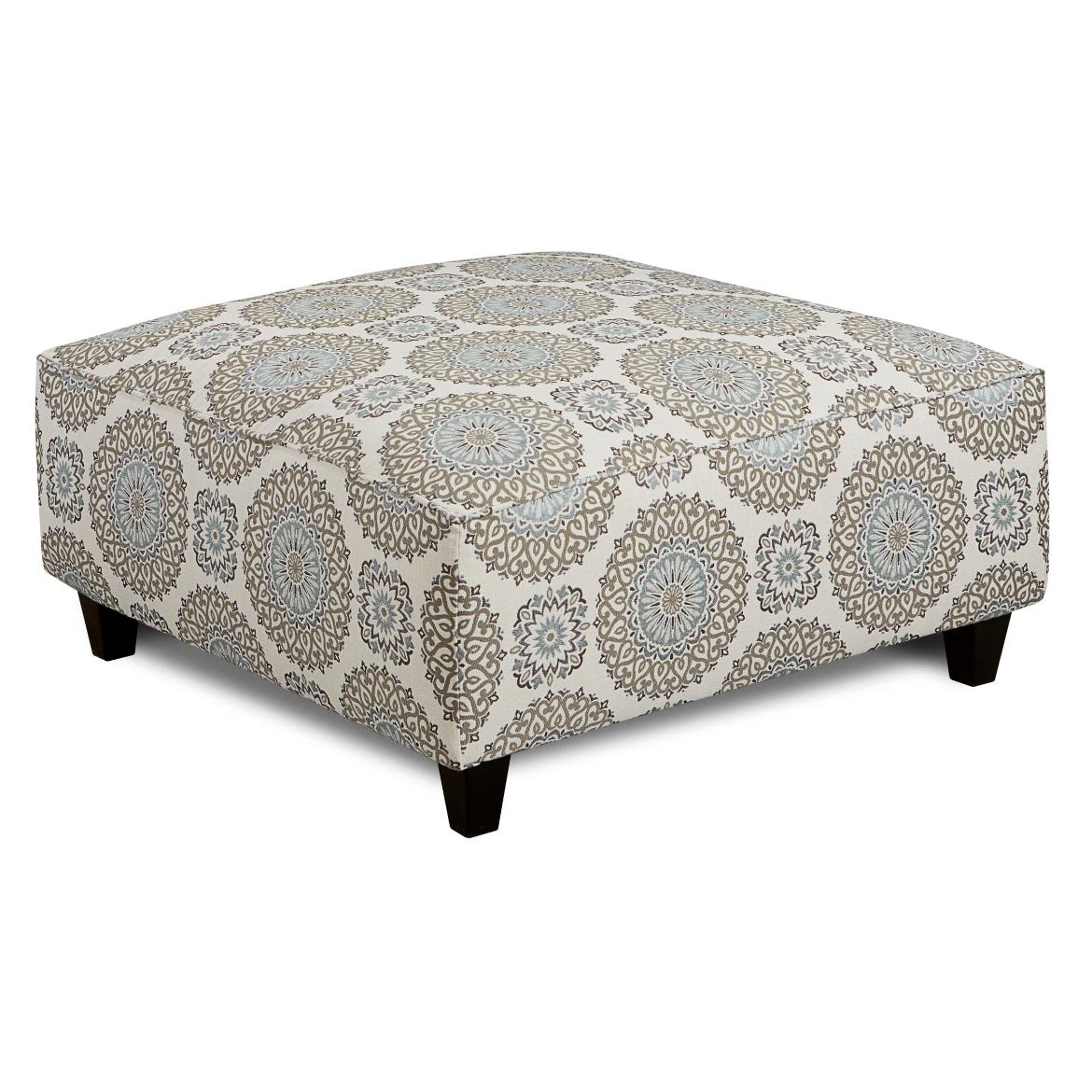 Fusion Furniture Fabric Ottoman 109 BRIANNE TWILIGHT - Image 1