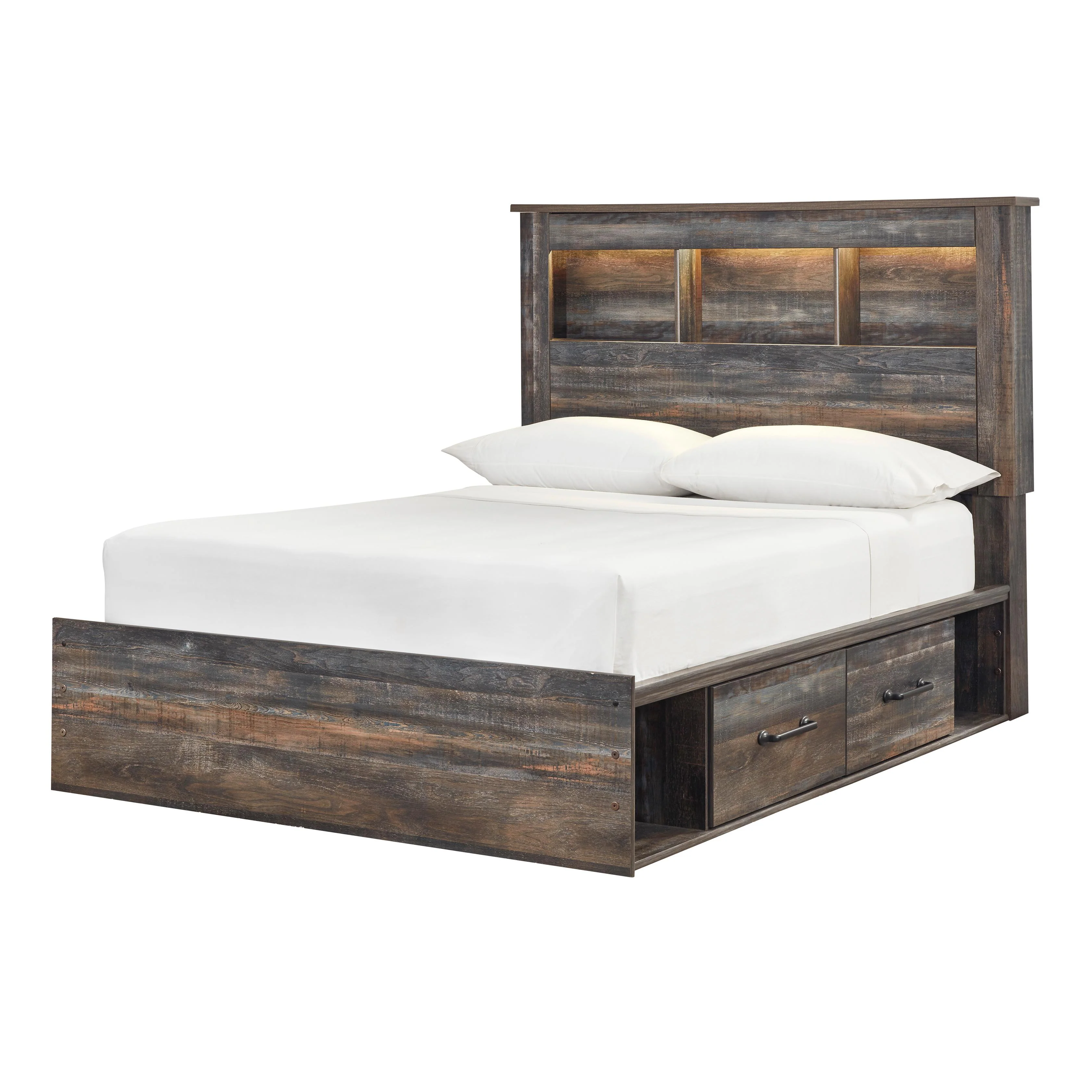 Signature Design by Ashley Drystan B211B44 Full Bookcase Bed with 2 Storage Drawers - Image 1