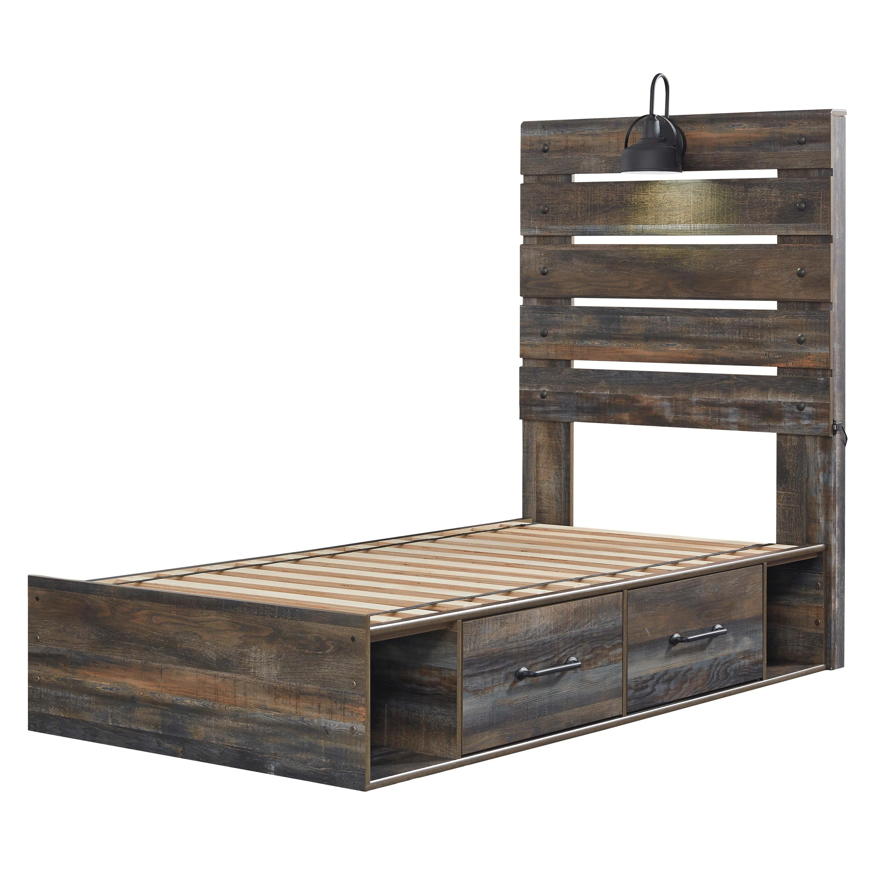 Signature Design by Ashley Drystan B211B8 Twin Panel Bed with 2 Storage Drawers - Image 3