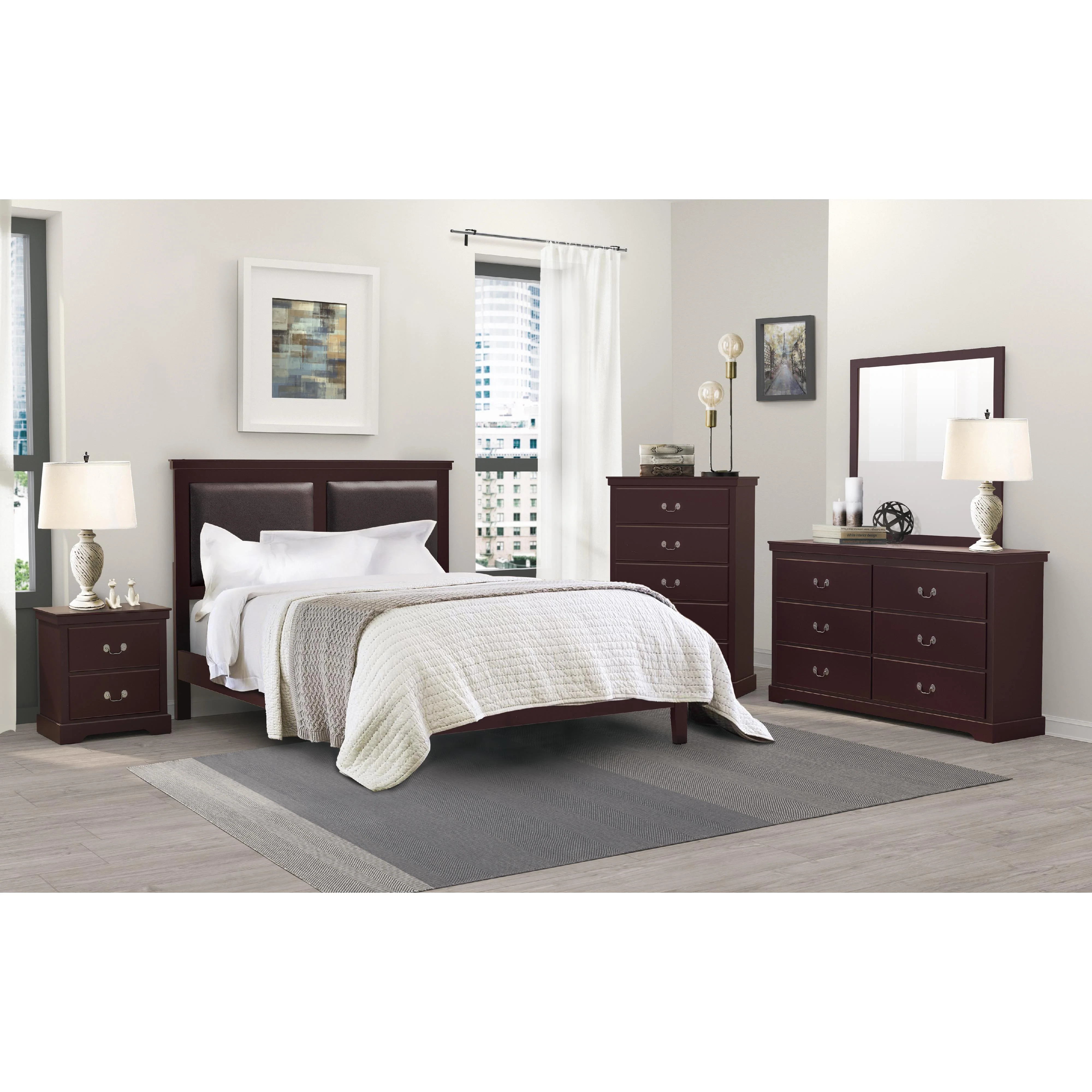 Homelegance Seabright Full Upholstered Panel Bed 1519CHF-1* - Image 3