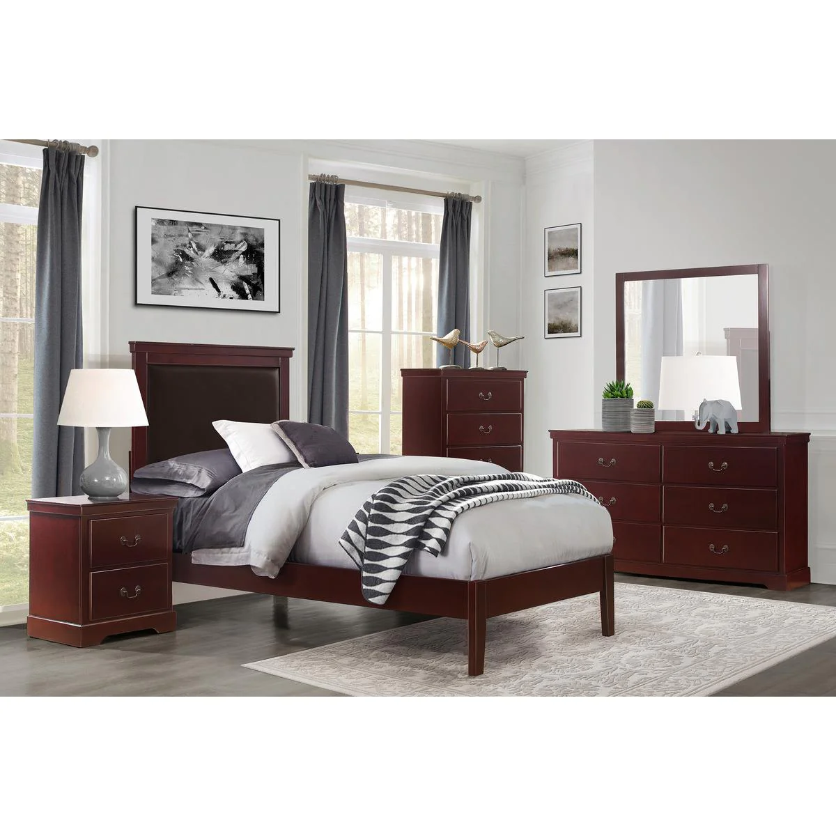 Homelegance Seabright Twin Upholstered Panel Bed 1519CHT-1* - Image 3