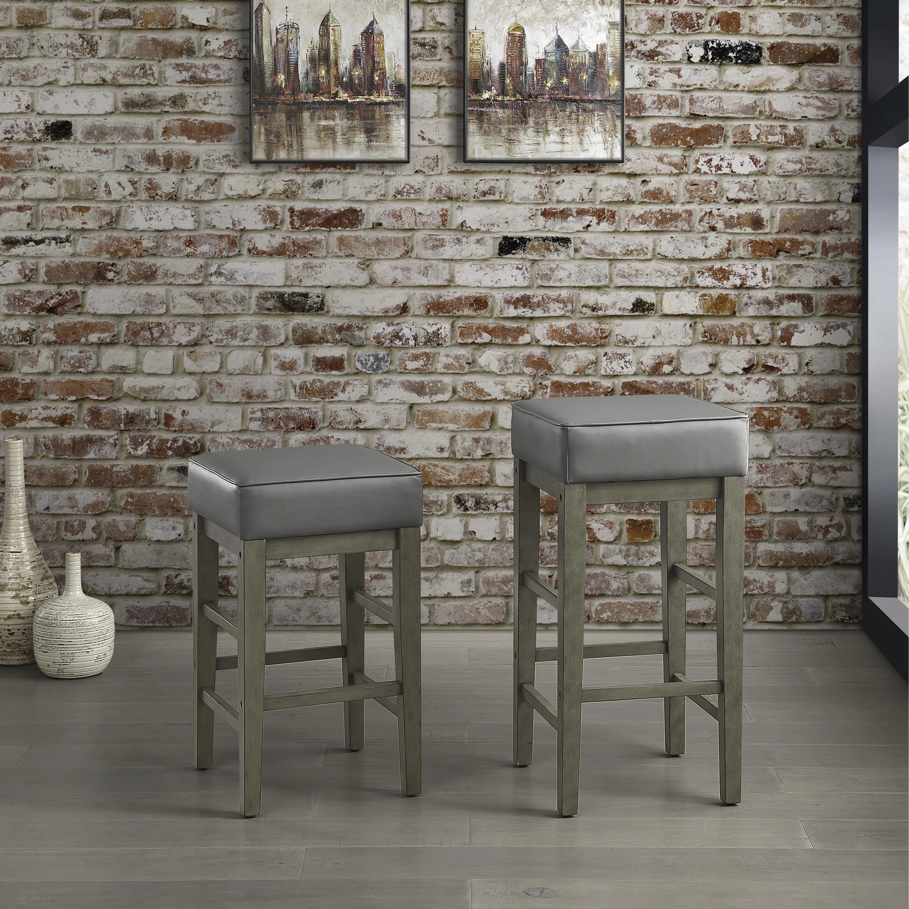 Homelegance Pittsville 5684GY-29 Pub Height Stool - Image 3