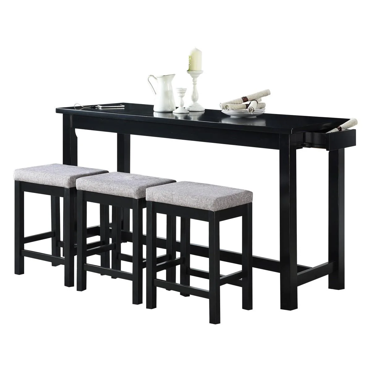 Homelegance Connected 4 pc Counter Height Dinette 5713BK - Image 1