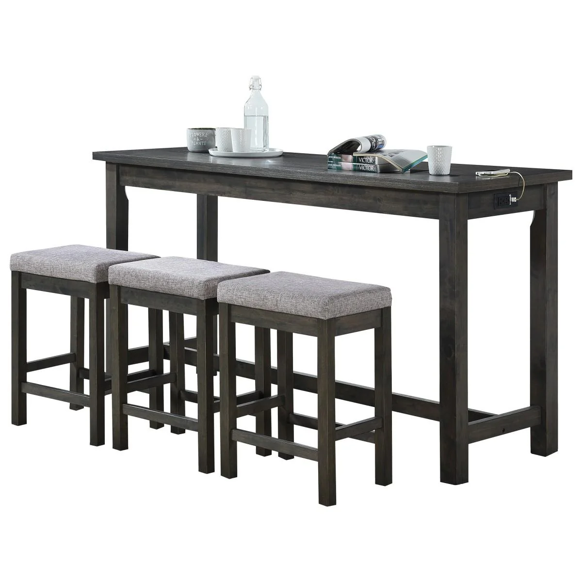 Homelegance Connected 4 pc Counter Height Dinette 5713GY - Image 1