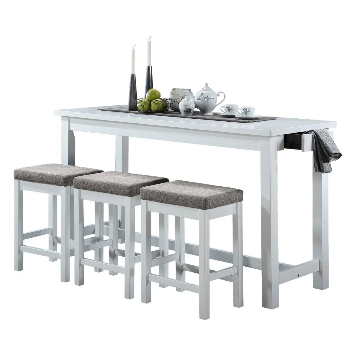 Homelegance Connected 4 pc Counter Height Dinette 5713WT - Image 1