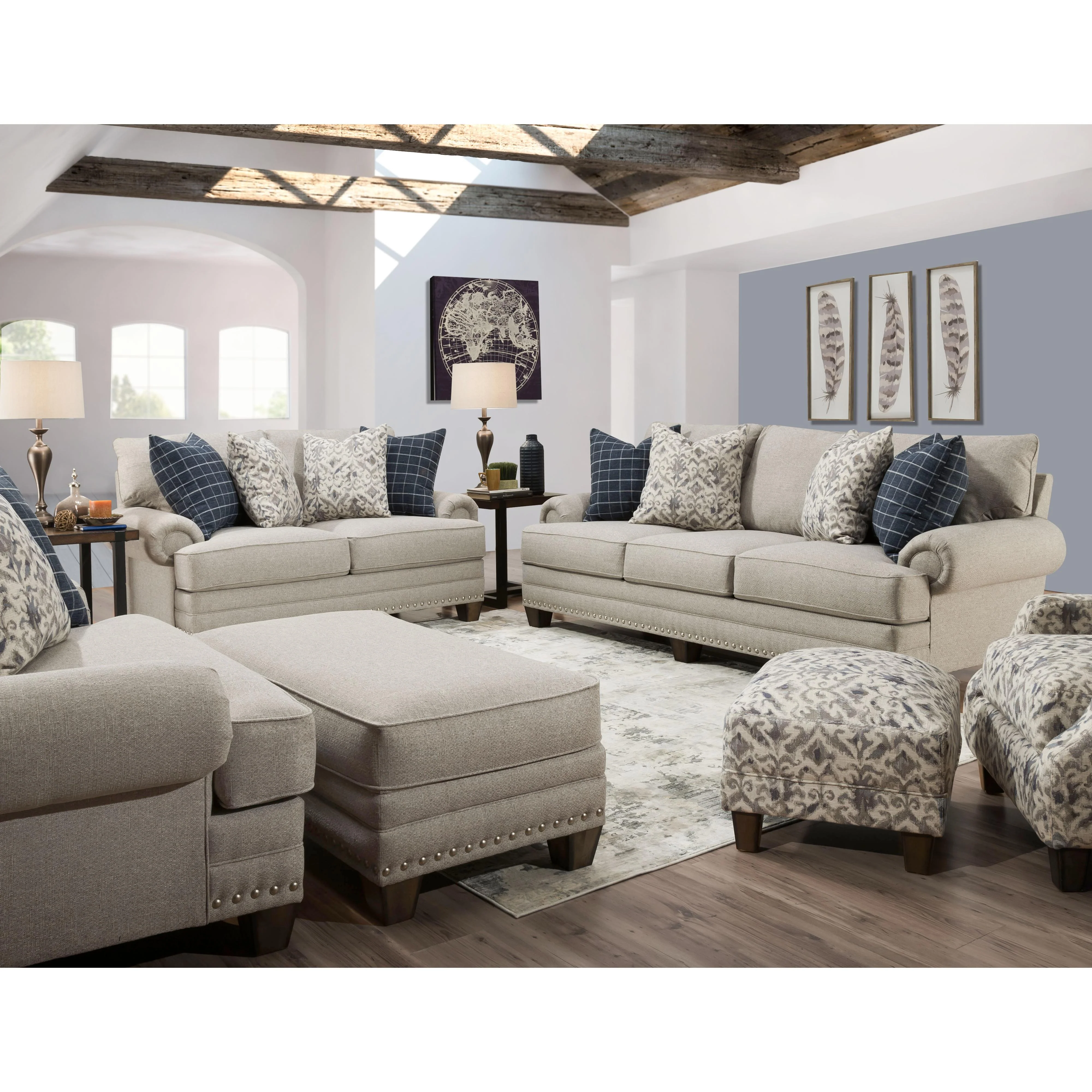 Franklin Fletcher Stationary Fabric Sofa 91640 3905-07 - Image 2