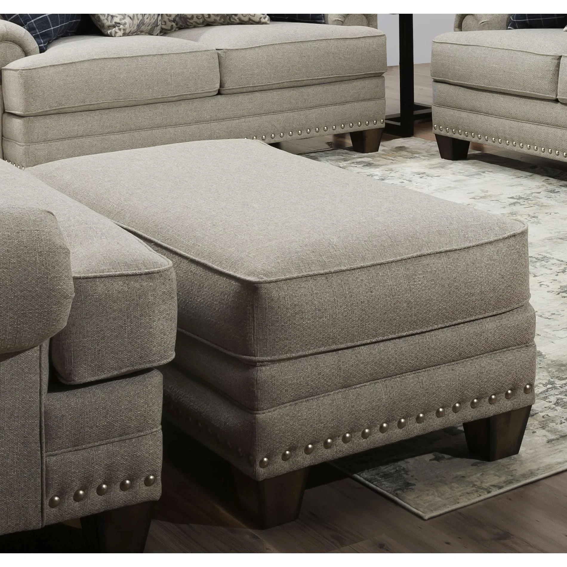 Franklin Fletcher Fabric Ottoman 91618 3905-07 - Image 1