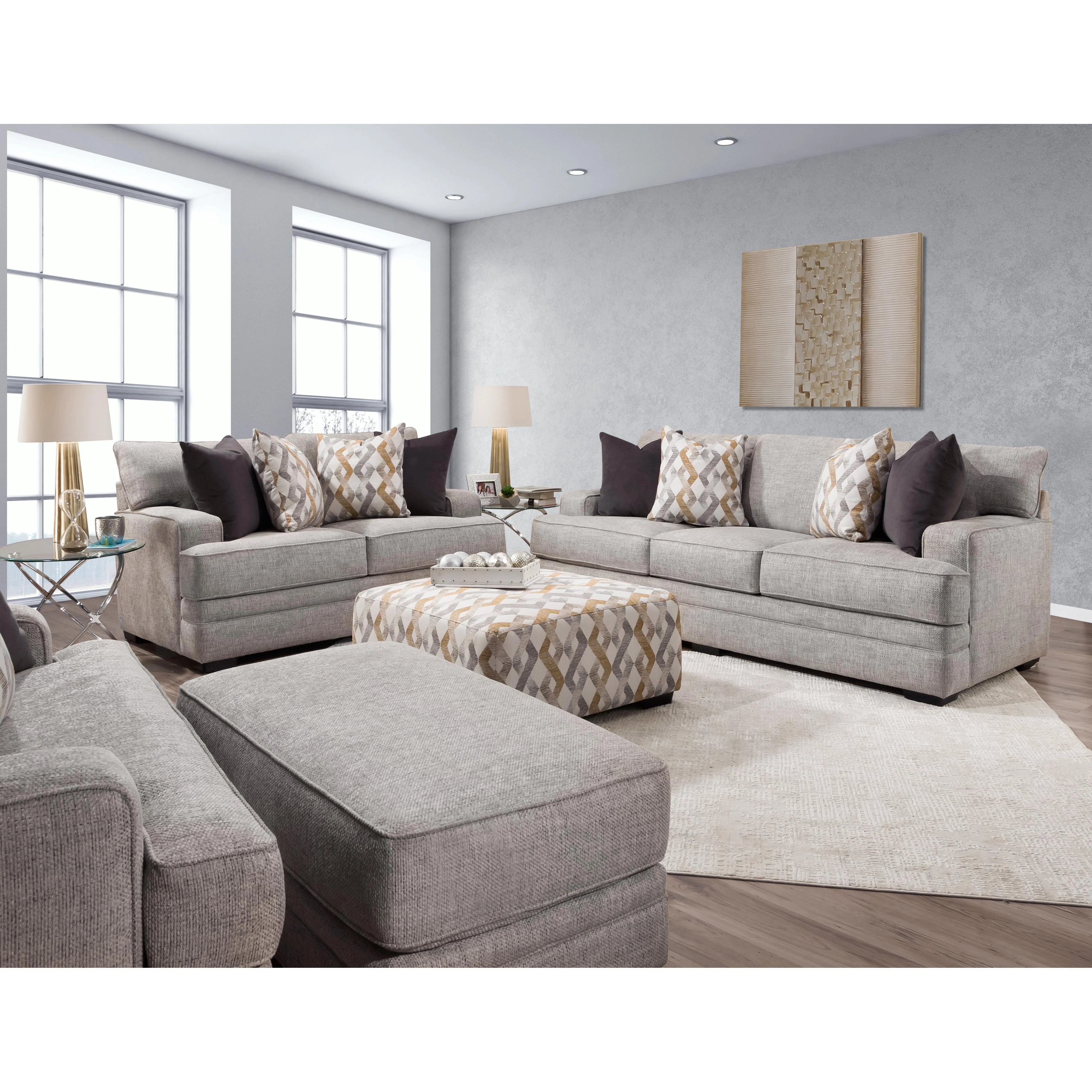 Franklin Protege Stationary Fabric Loveseat 95320 3932-25 - Image 3