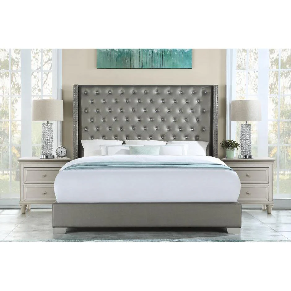 Homelegance King Upholstered Panel Bed SH228K-1/SH228K-3 - Image 1