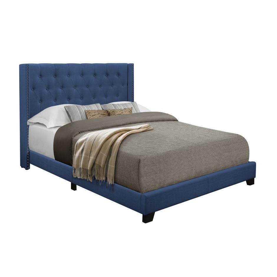 Homelegance King Upholstered Platform Bed SH215KBLU-1* King Bed - Blue - Image 2
