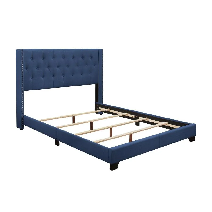 Homelegance King Upholstered Platform Bed SH215KBLU-1* King Bed - Blue - Image 3