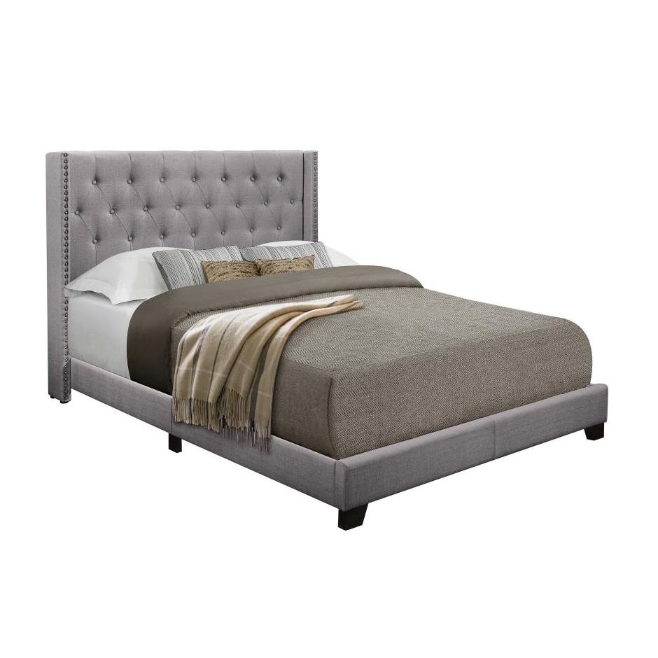 Homelegance Full Upholstered Platform Bed SH215FGRY-1* Full Bed - Grey - Image 2