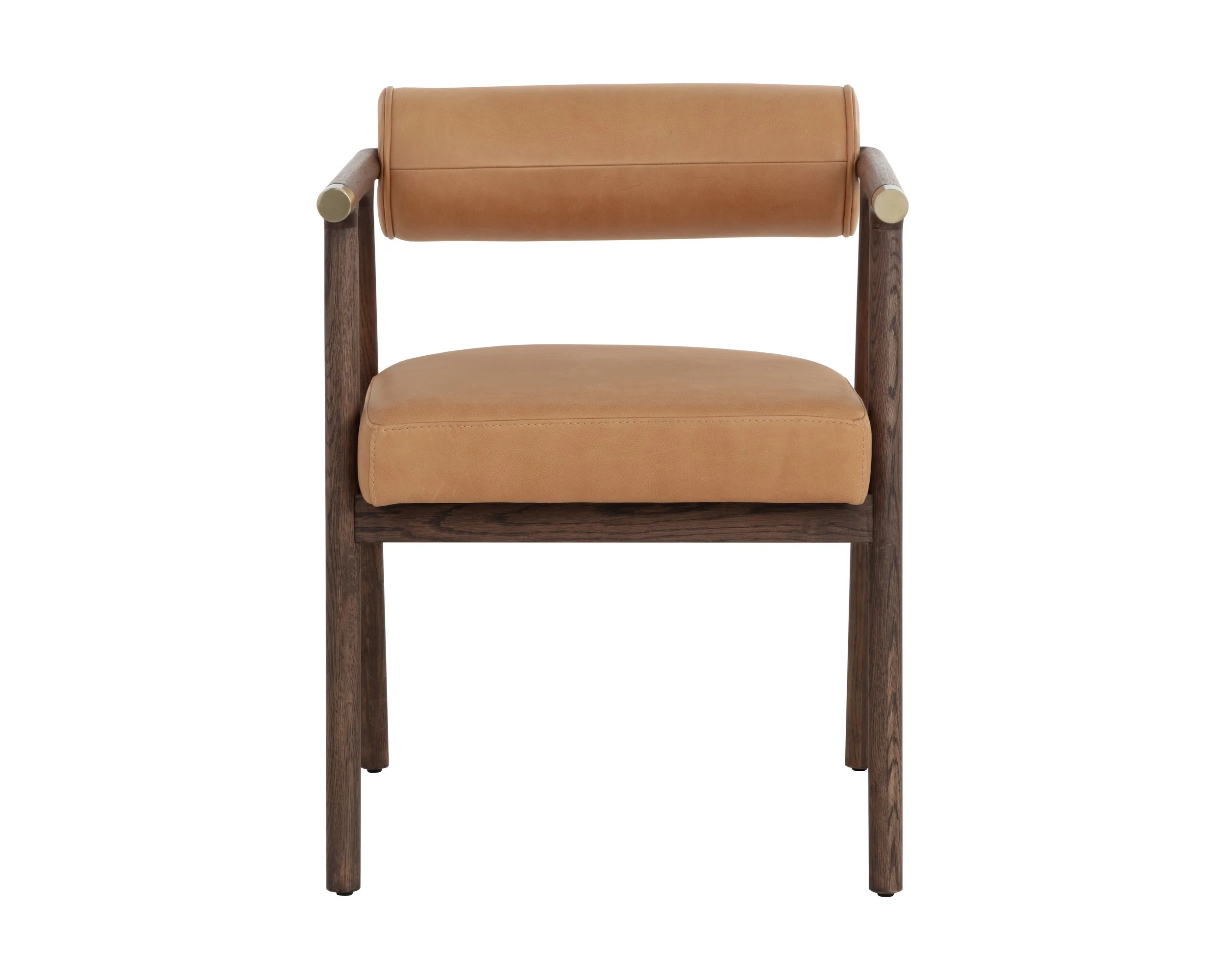 Sova Dining Armchair - Antique Brown - Sahara Camel Leather - Image 2