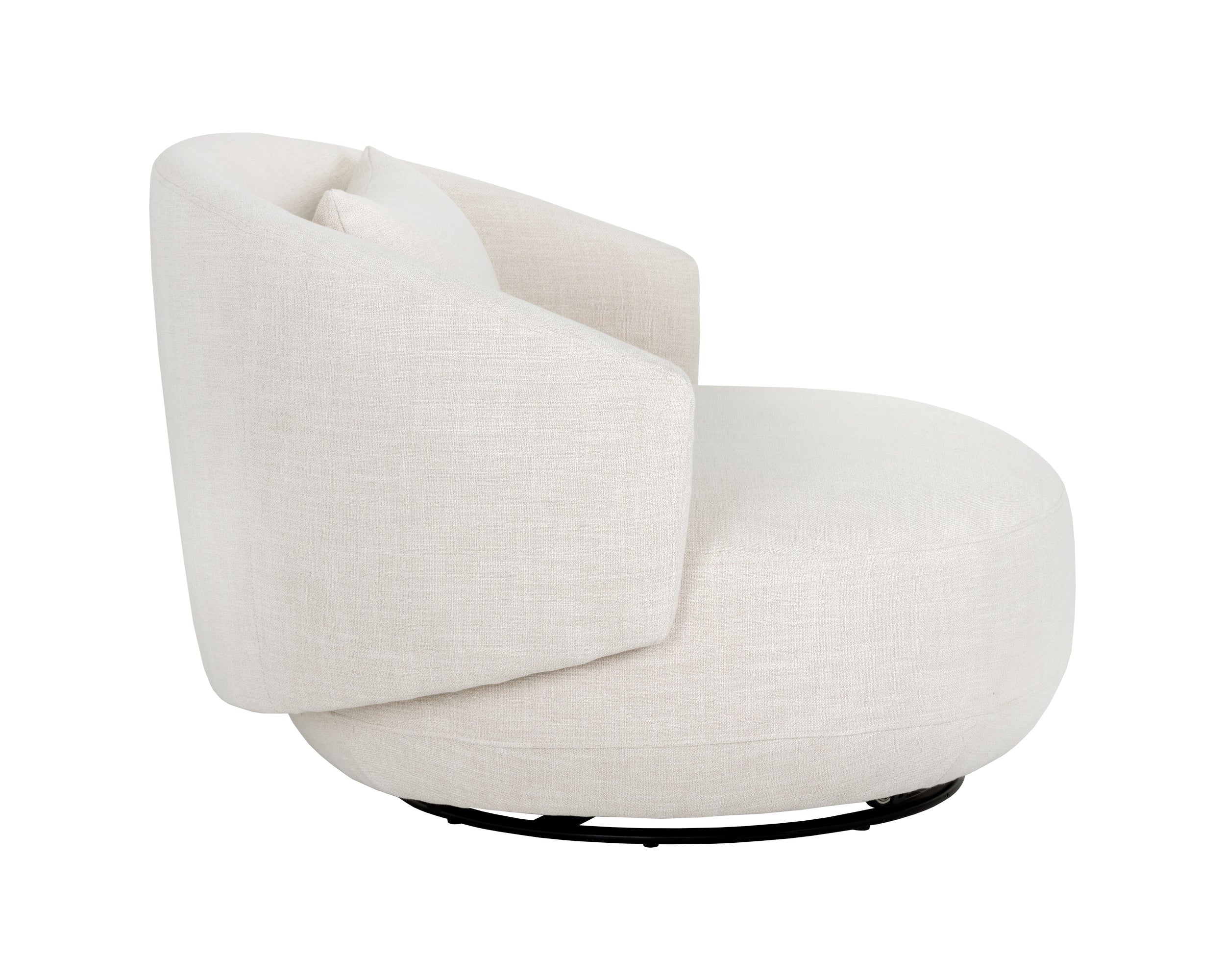 Walsh Swivel Lounge Chair - Effie Linen - Image 3