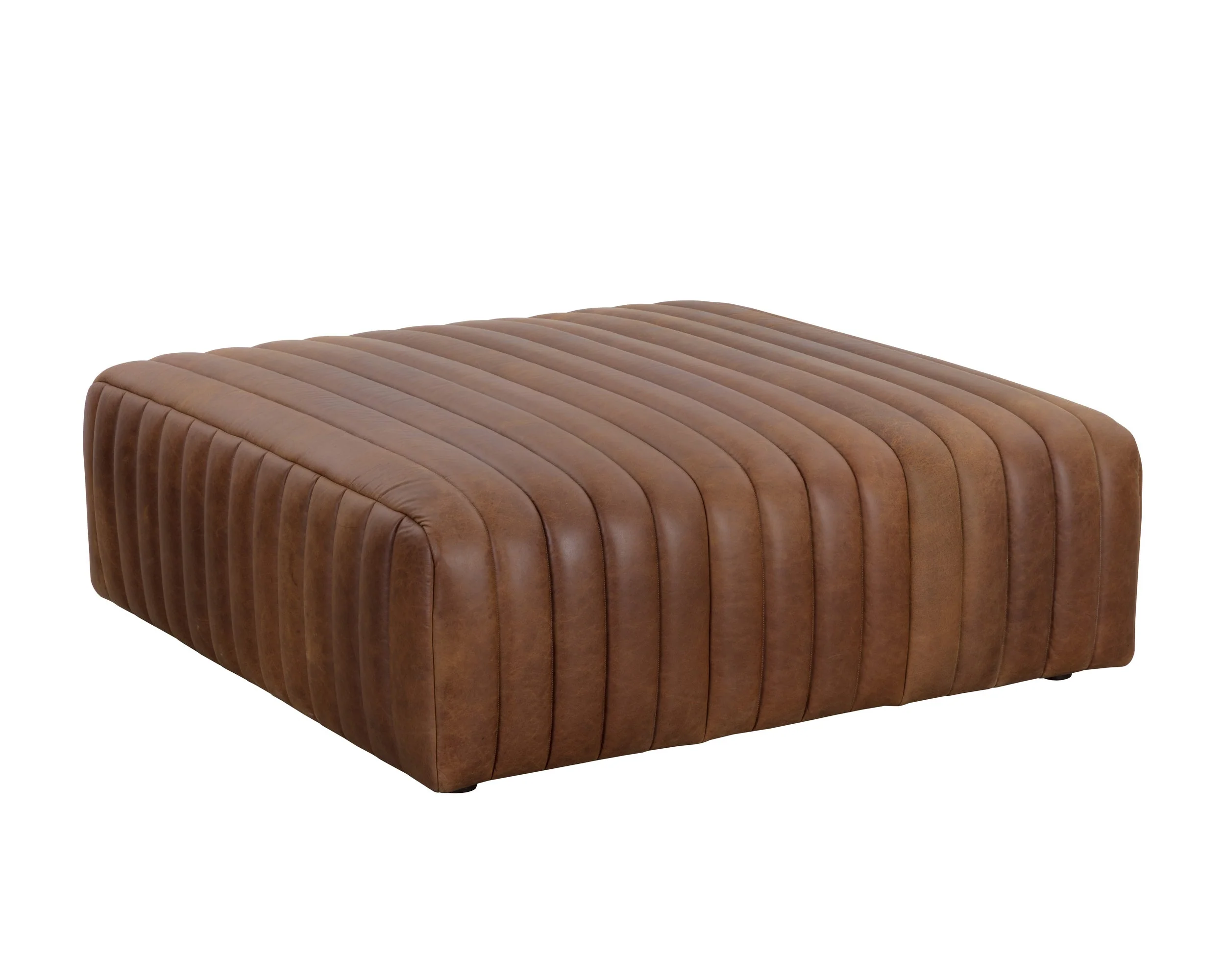 Lewin Ottoman – Square – Lucia Tobacco Leather