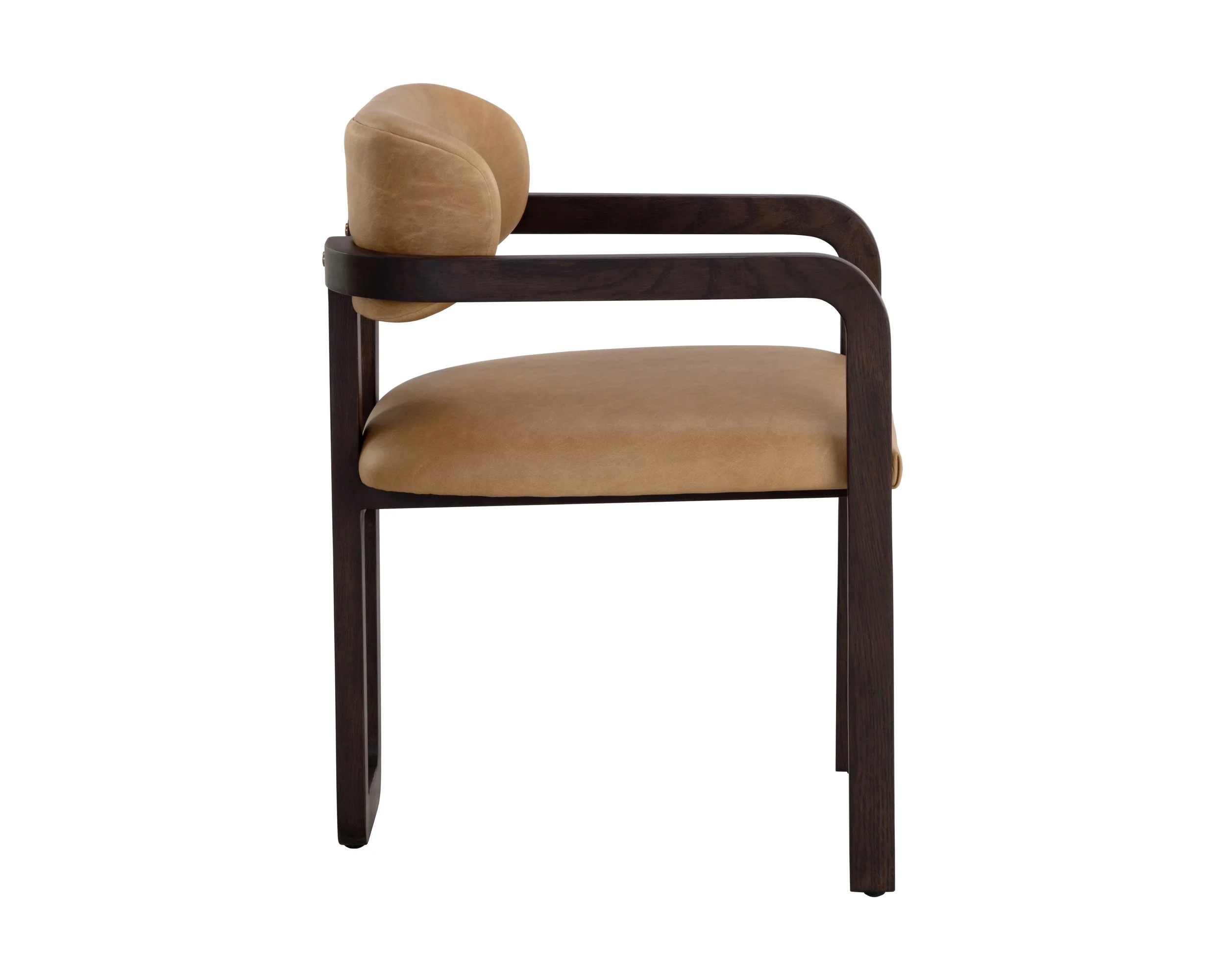 Madrone Dining Armchair - Brown - Ludlow Sesame Leather - Image 3