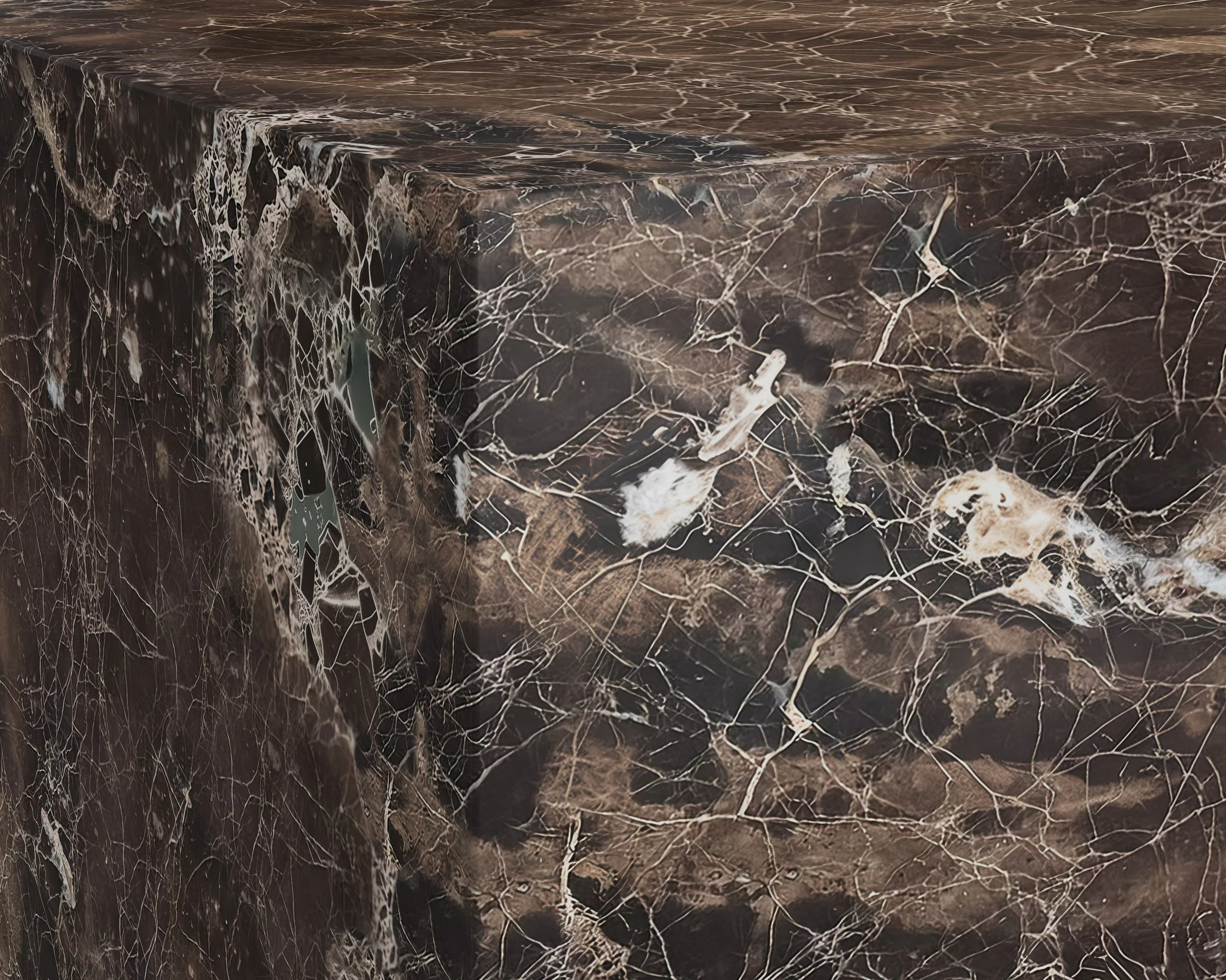 Laros End Table - Dark Emperador Marble - Image 3