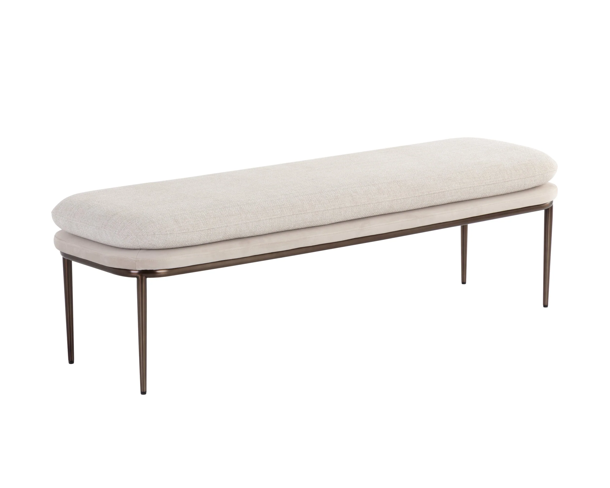 Koffi Bench – Dark Bronze – Chacha Cream / Meg Taupe