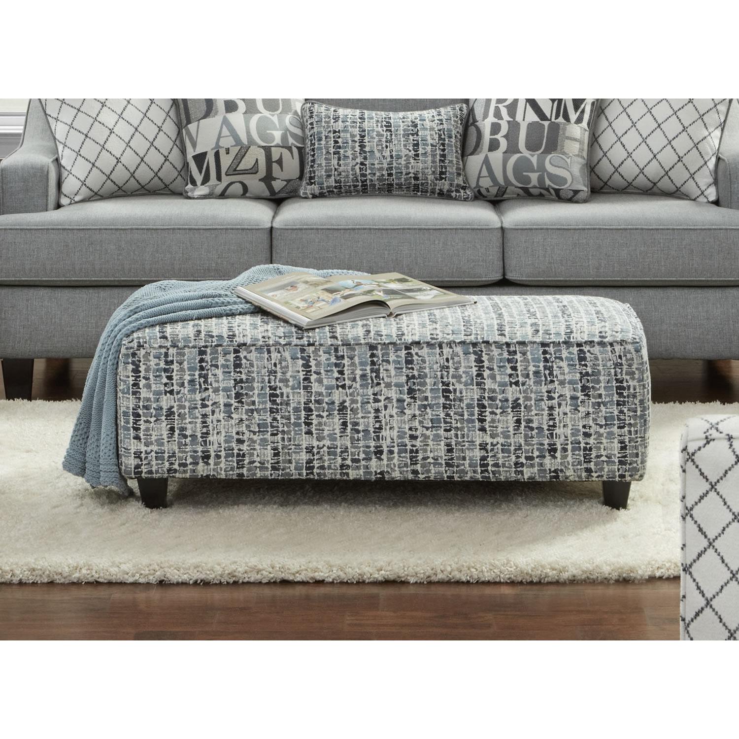 Fusion Furniture Fabric Ottoman 2333 MACARENA CADET - Image 1
