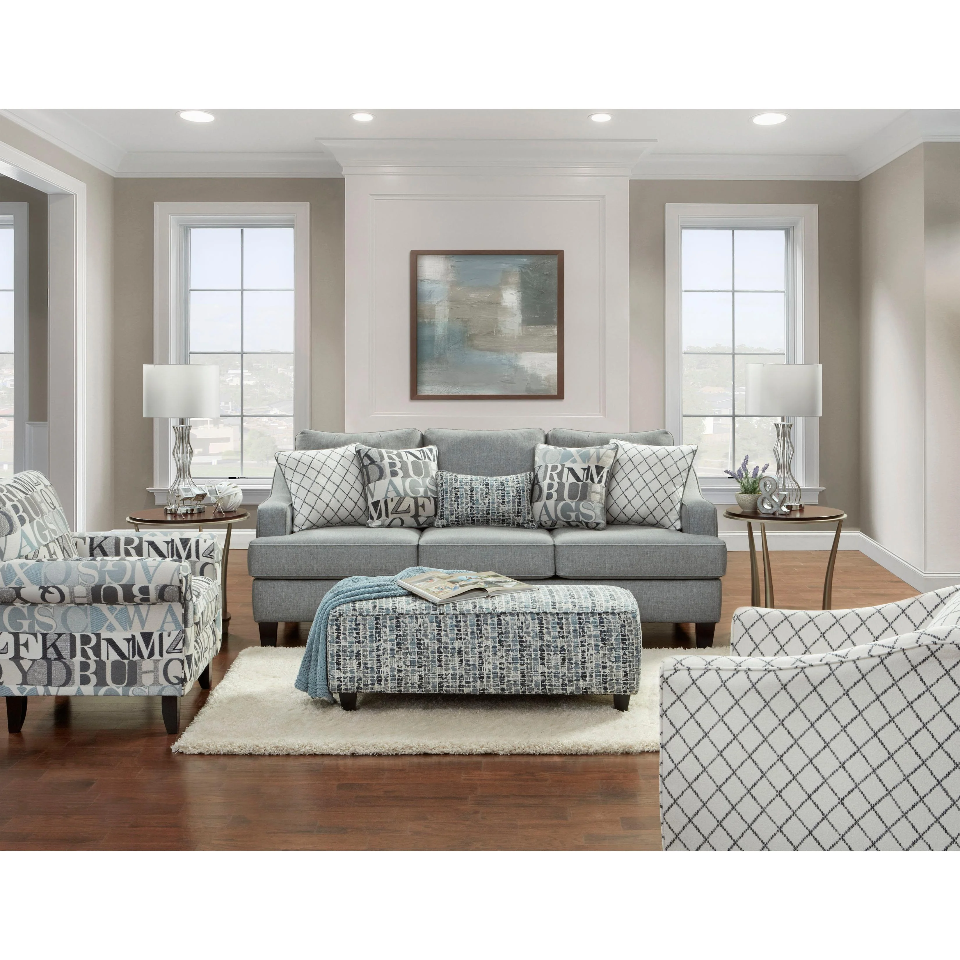 Fusion Furniture Fabric Ottoman 2333 MACARENA CADET - Image 2
