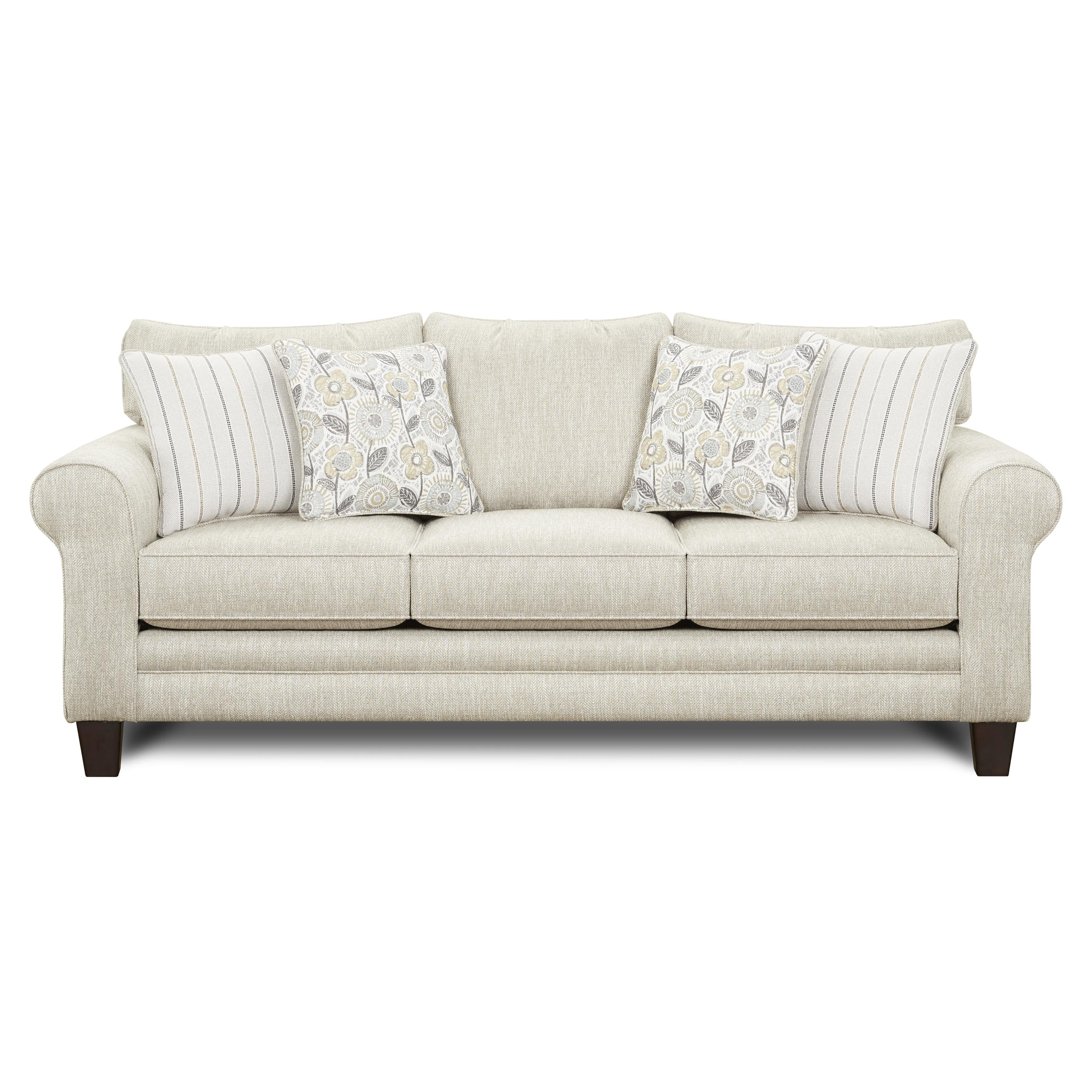 Fusion Furniture Stationary Fabric Sofa 1140 VANDY HEATHER - Image 1