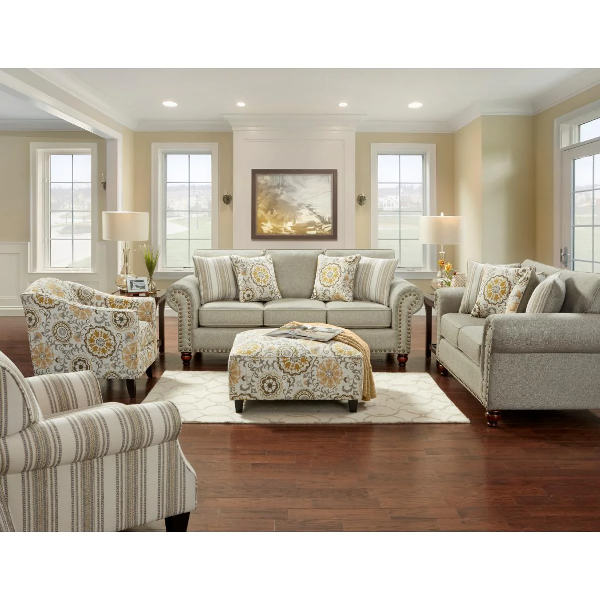 Fusion Furniture Stationary Fabric Accent Chair 532 BIRMINGHAM STERLING - Image 2