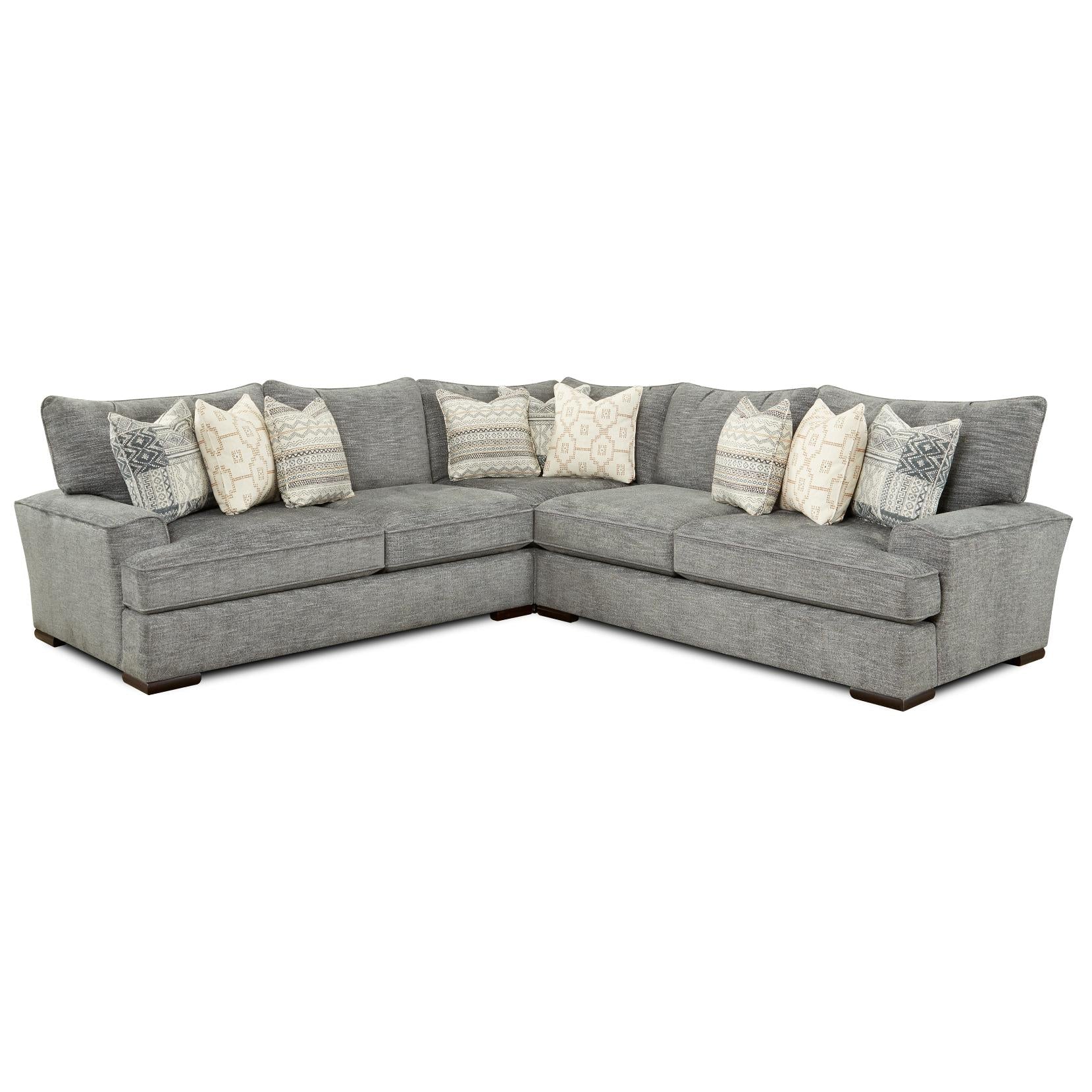 Fusion Furniture Fabric 3 pc Sectional 2000 HANDWOVEN SLATE/2001 HANDWOVEN SLATE/2005 HANDWOVEN SLATE - Image 1