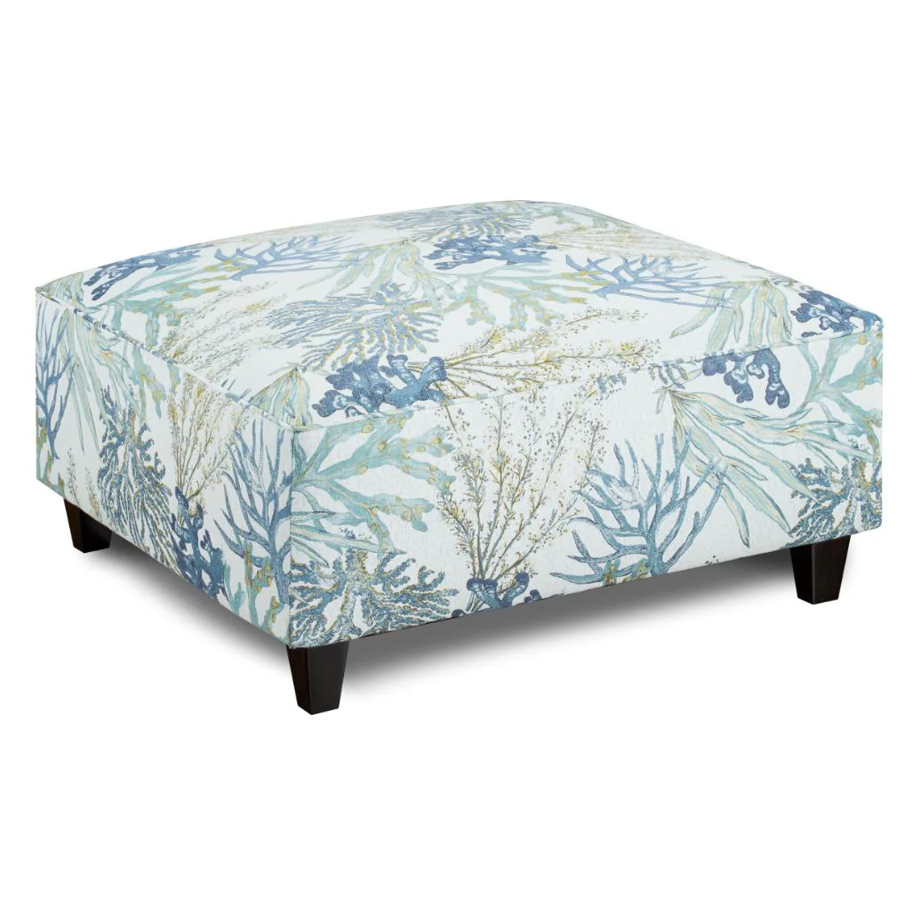 Fusion Furniture Fabric Ottoman 109 CORAL REEF OCEANSIDE - Image 1