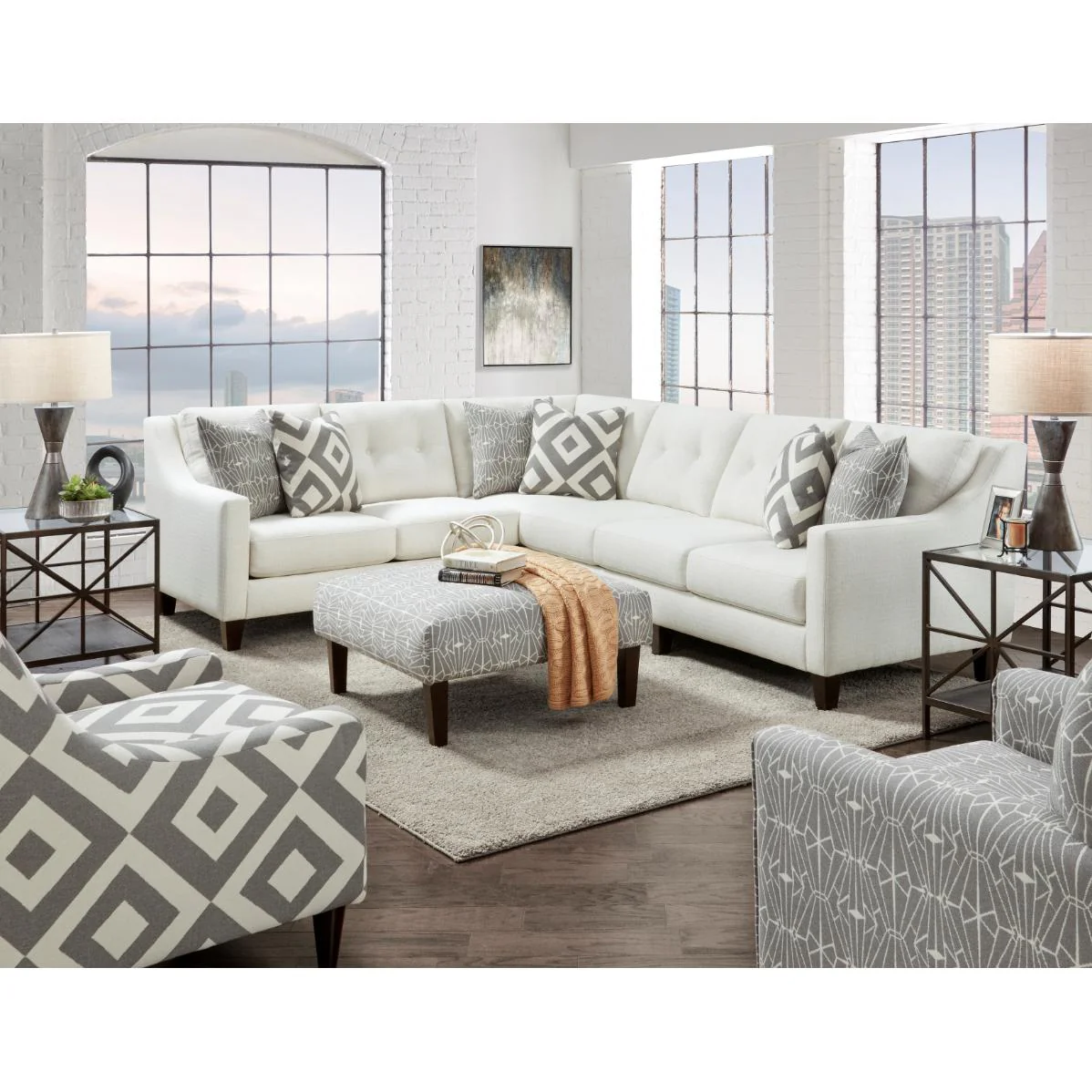 Fusion Furniture Fabric 2 pc Sectional 52B-33L/52B-31R - Image 1