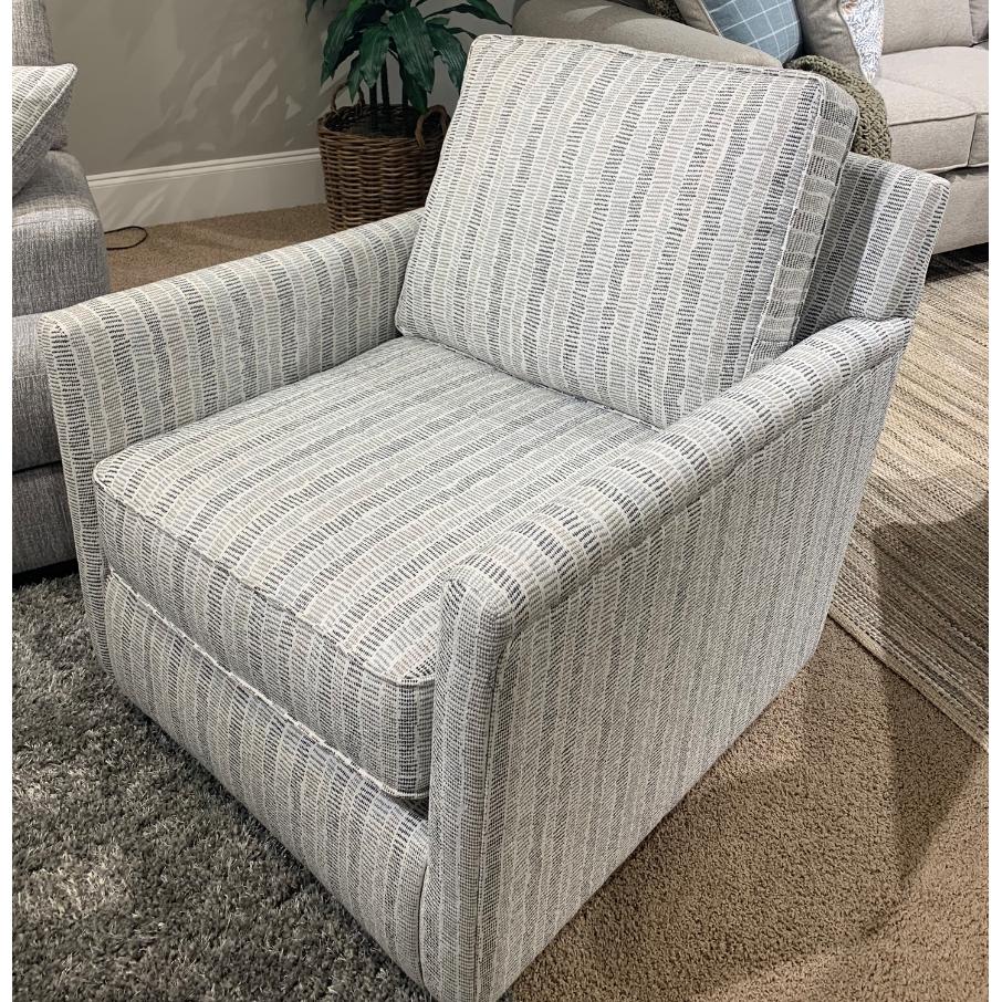 Fusion Furniture Swivel Glider Fabric Accent Chair 21-02G MELBOURNE DENIM - Image 1