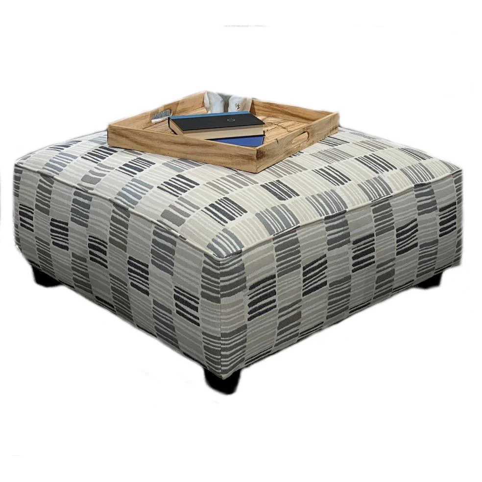 Fusion Furniture Fabric Ottoman 109 MICROCHIP DENIM - Image 1